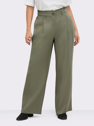 sheego Paperbag-Hose aus Lyocell - khaki