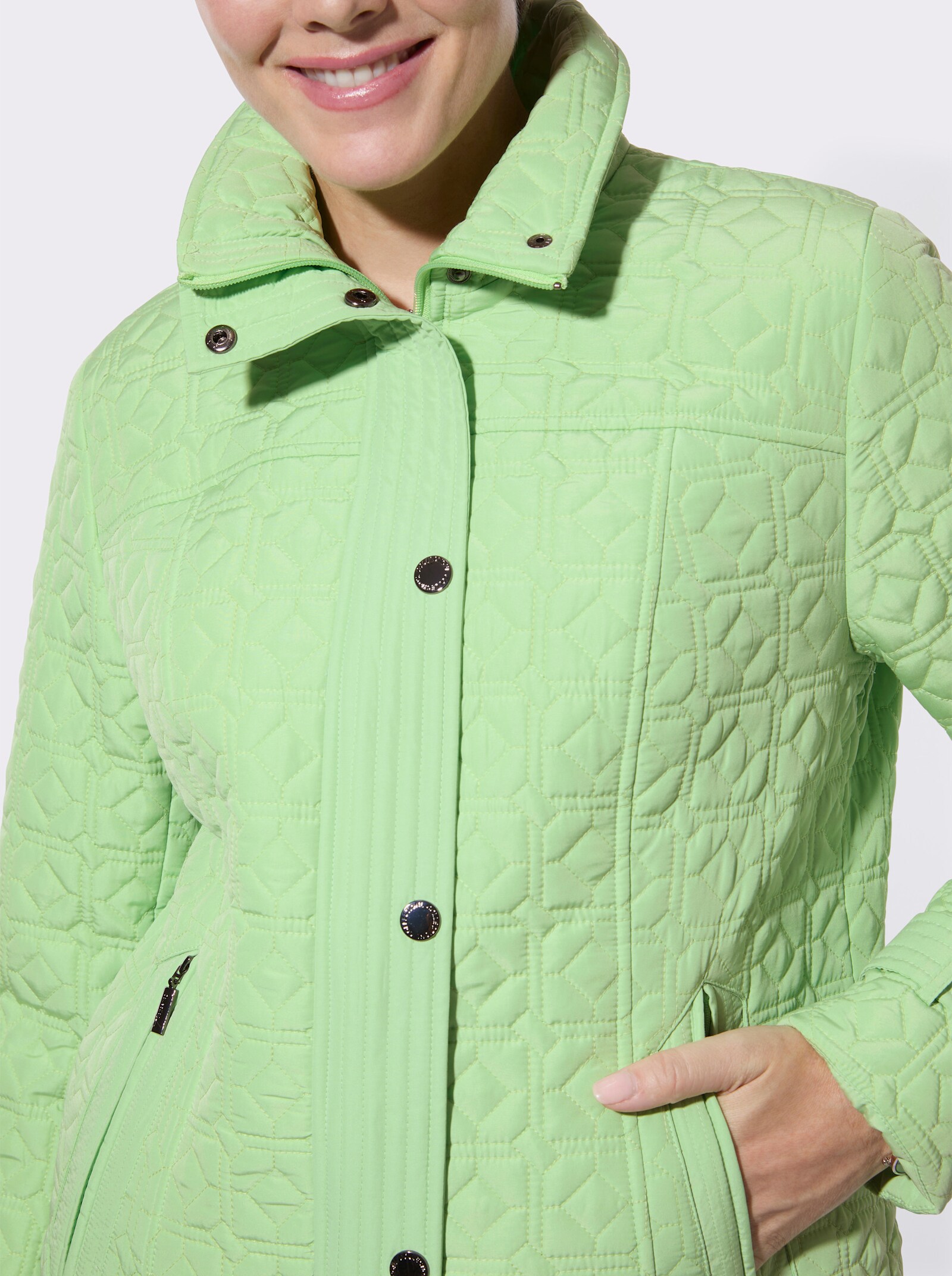 Steppjacke mit Zierriegeln - reseda