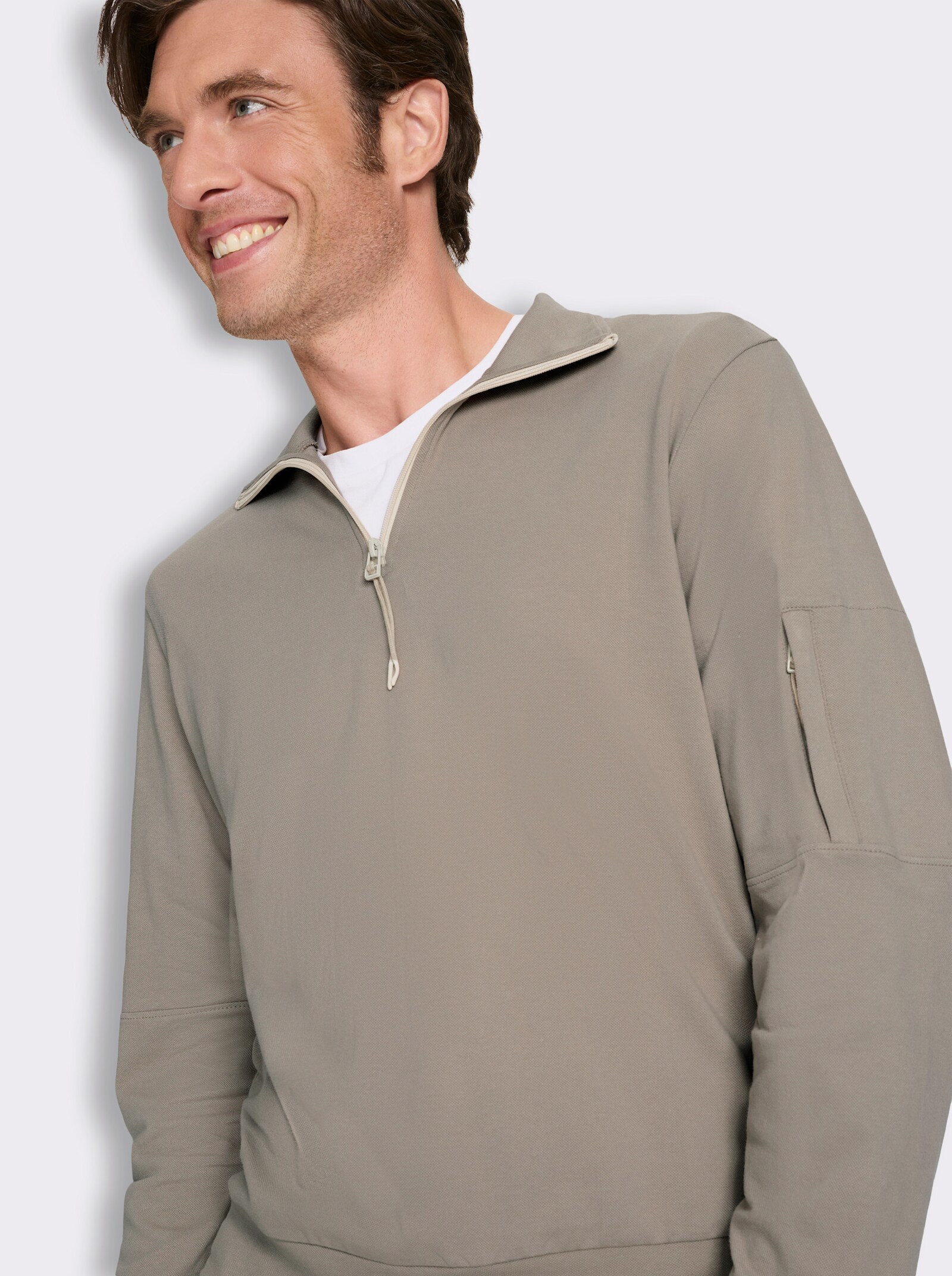 Catamaran Sports Sweatshirt mit Ärmeltasche - sesam