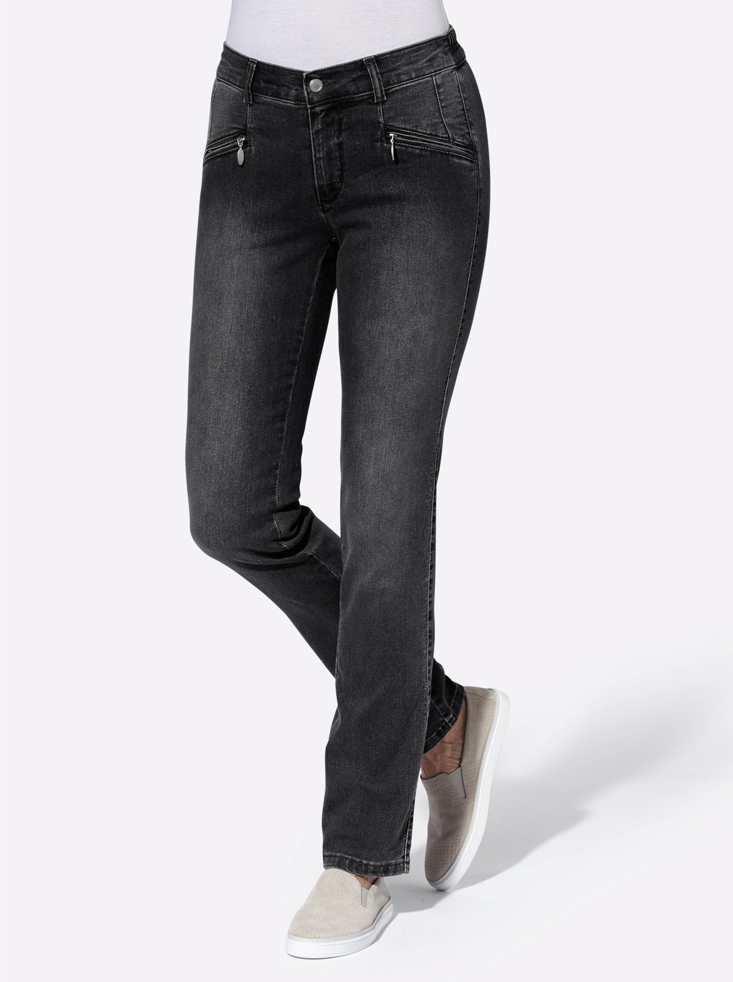 Witt Damen Jeans, black-denim