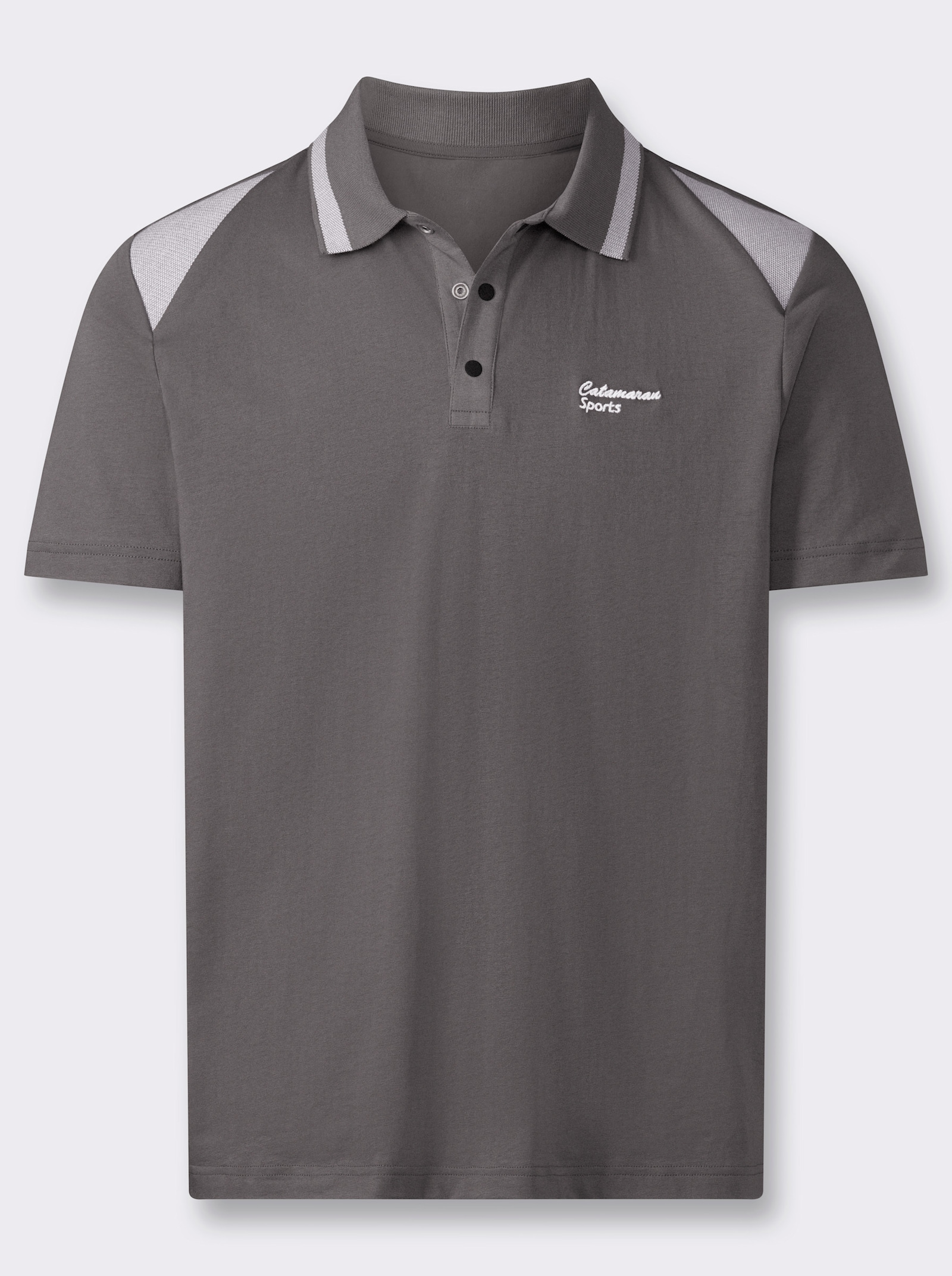 Catamaran Sports Kurzarmshirt mit Druckknopfleiste - anthrazit