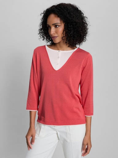 heine Pullover in 2-in-1-Optik - koralle