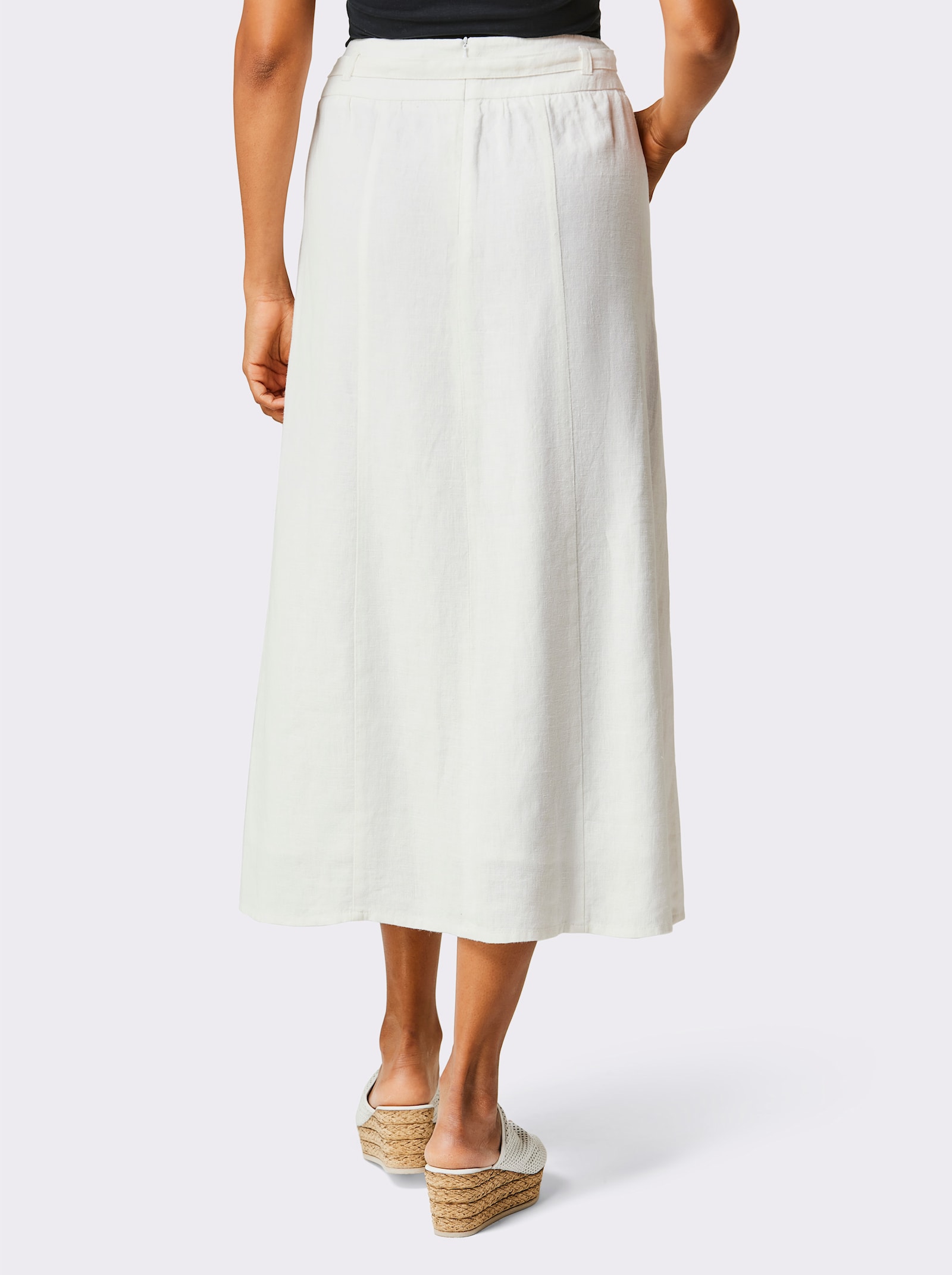 CREATION L PREMIUM Sommerrock aus reinem Leinen - ecru