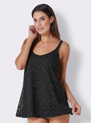 feel good Tankini-Oberteil mit Spitze - schwarz