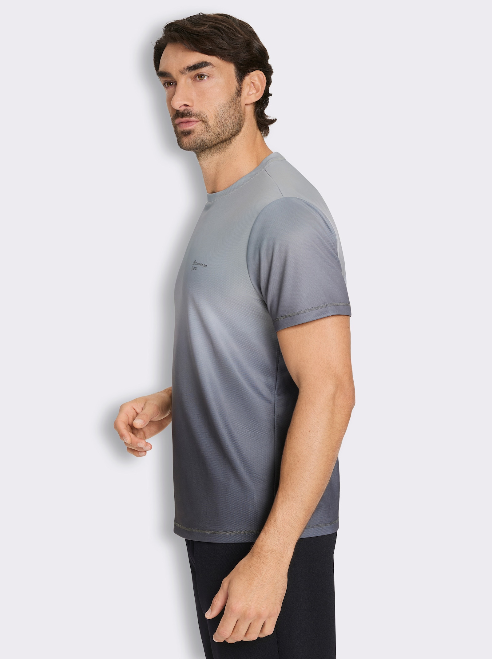 Catamaran Sports Kurzarmshirt mit Farbverlauf - anthrazit-hellgrau