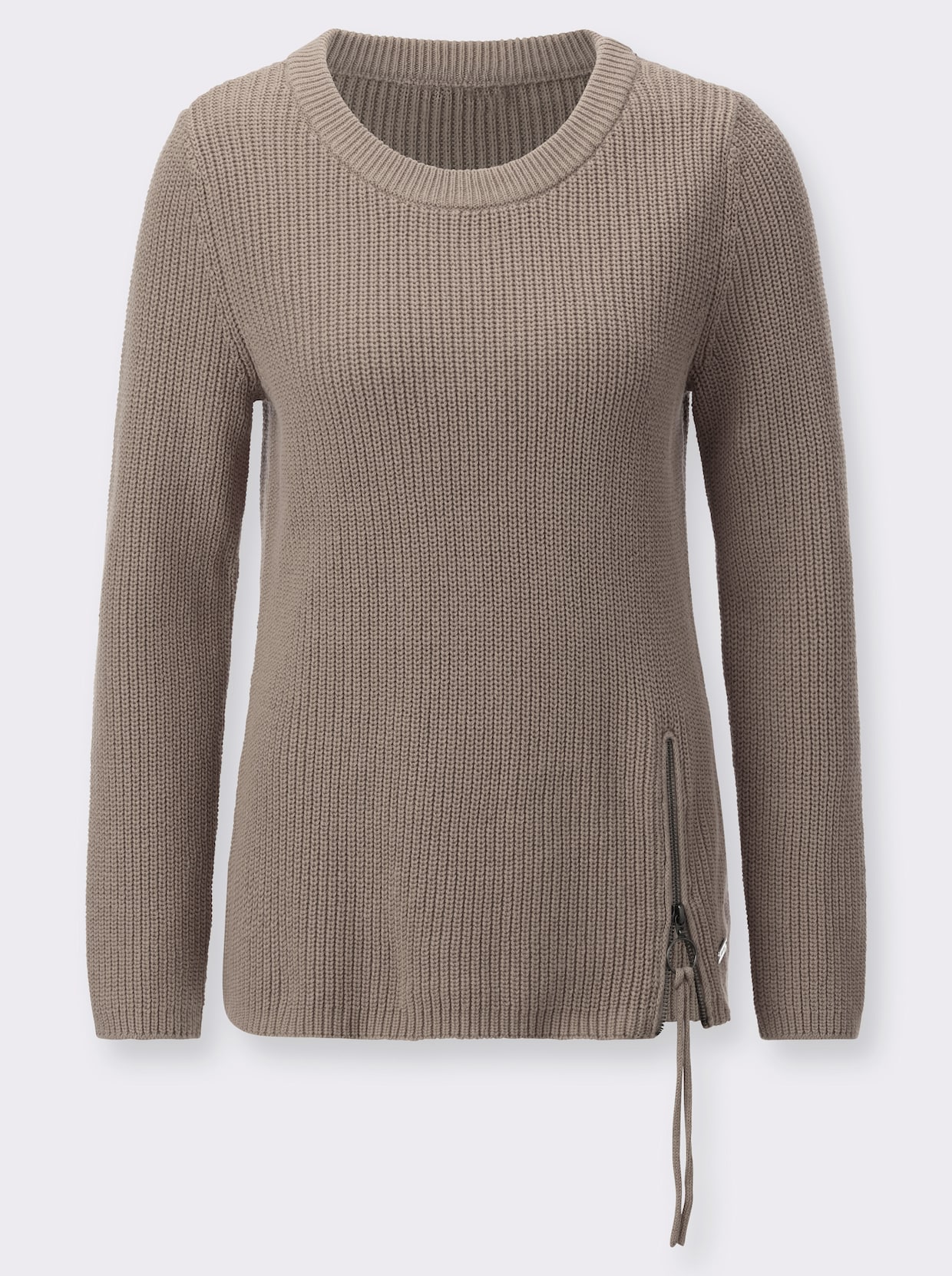 Pullover met ronde hals - taupe