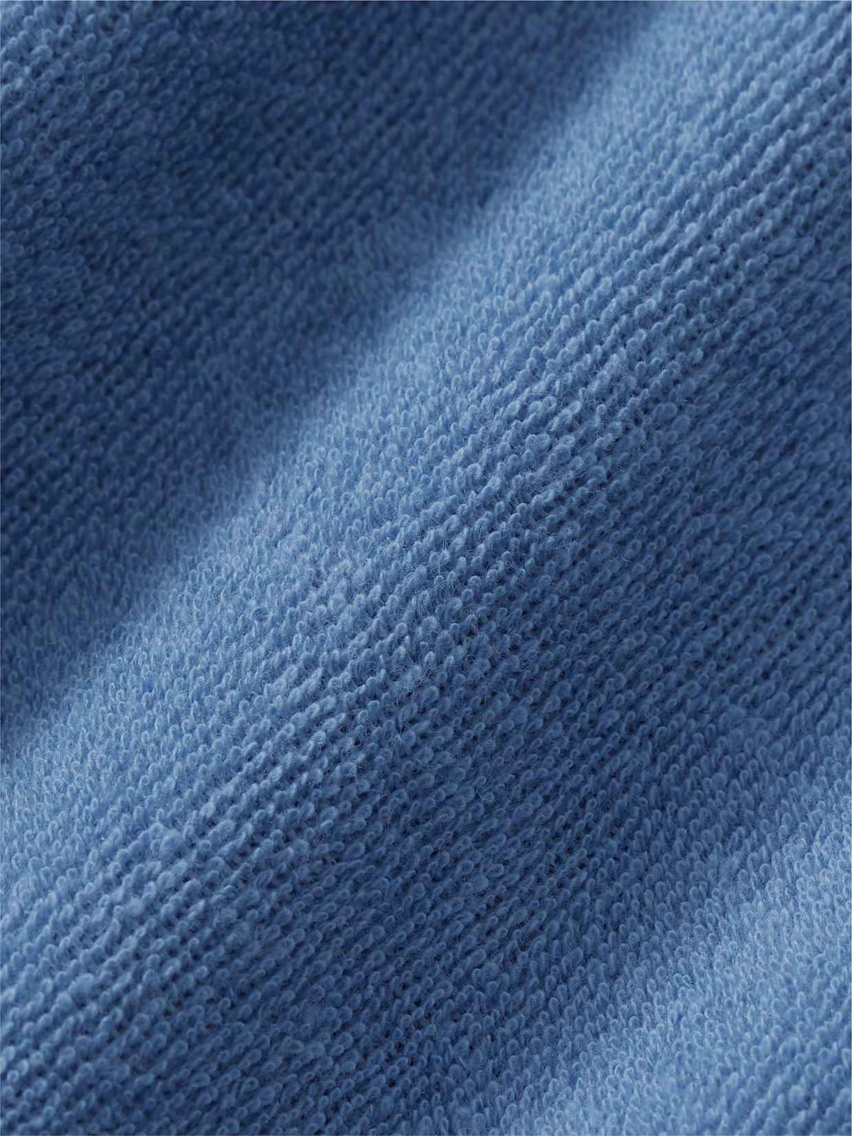 feel good Bademantel - mittelblau-ecru