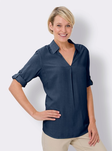 Comfortabele blouse - donkerblauw