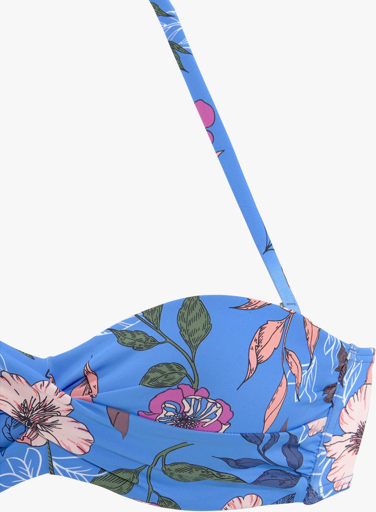 s.Oliver haut de bikini bandeau à armatures - bleu imprimé