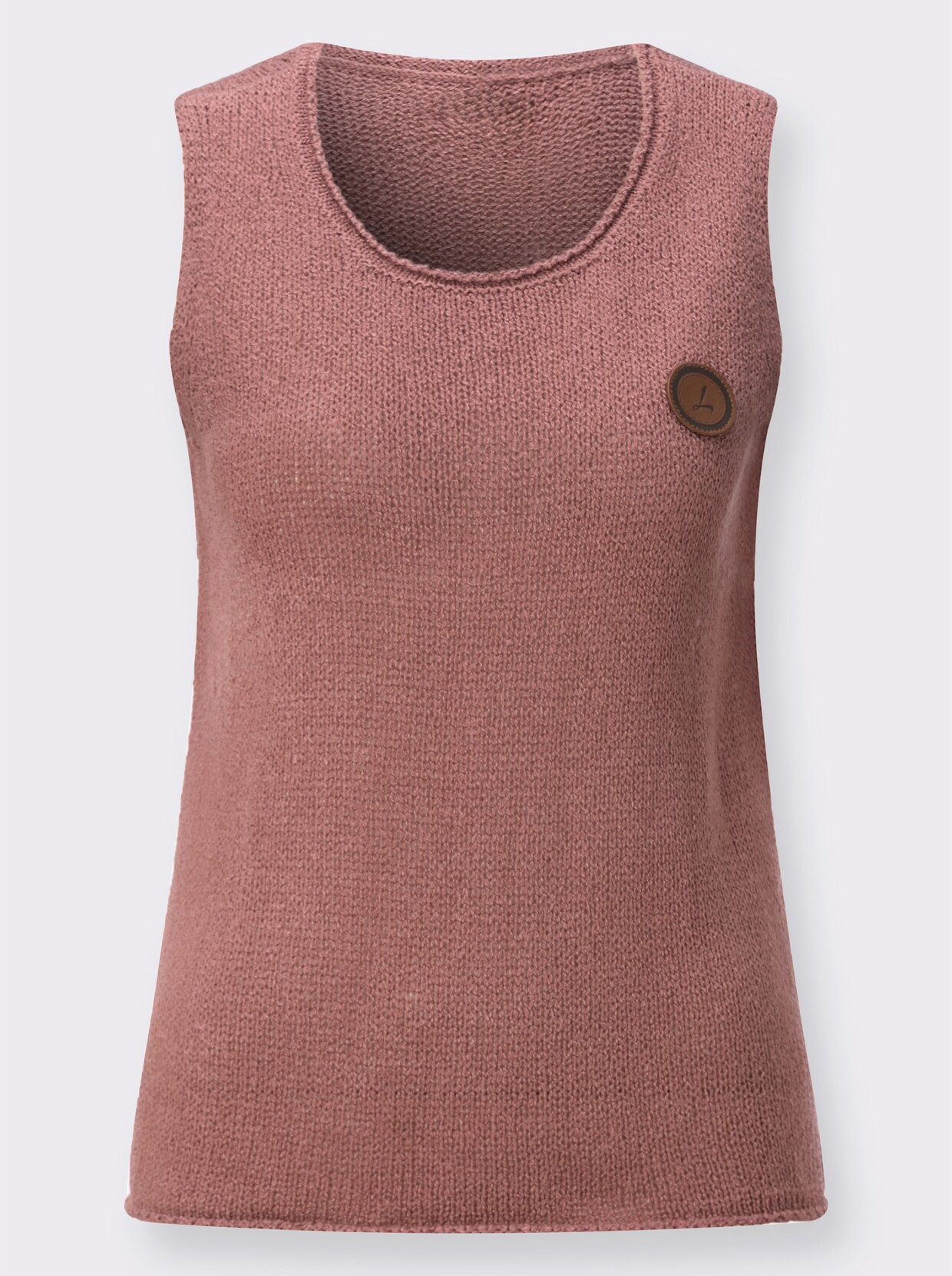 Stricktop mit Rundhals-Ausschnitt - rosenholz