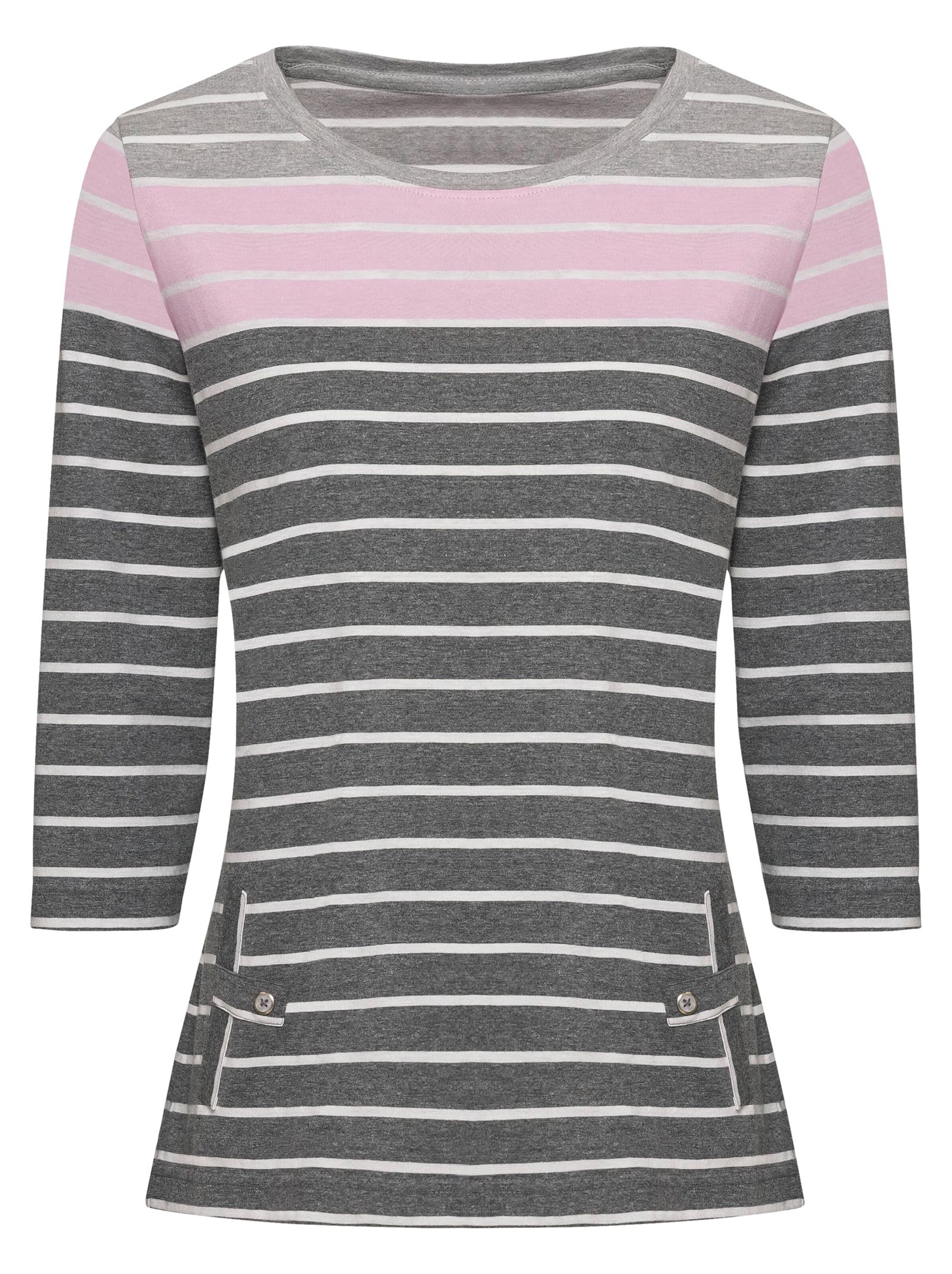 Shirt - grau-geringelt