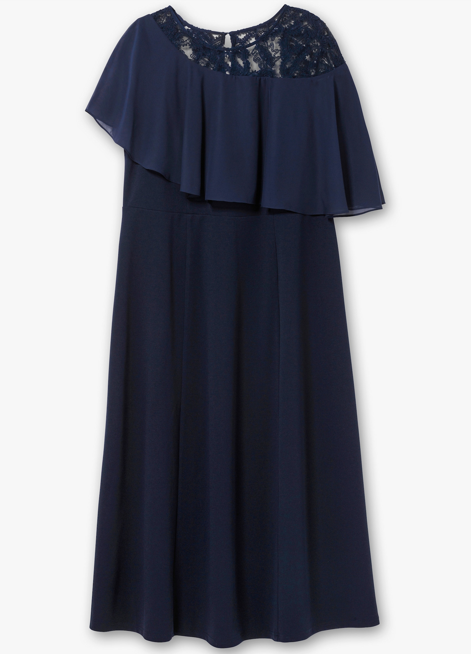 sheego Abendkleid mit Chiffon-Cape - marine