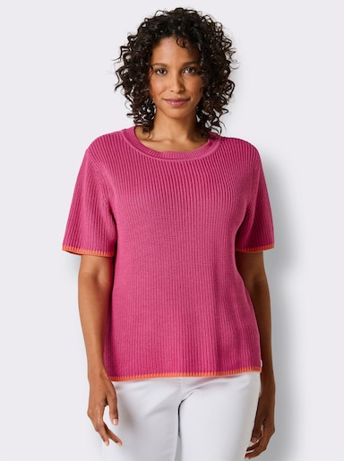 CREATION L PREMIUM Kurzarmpullover - fuchsia