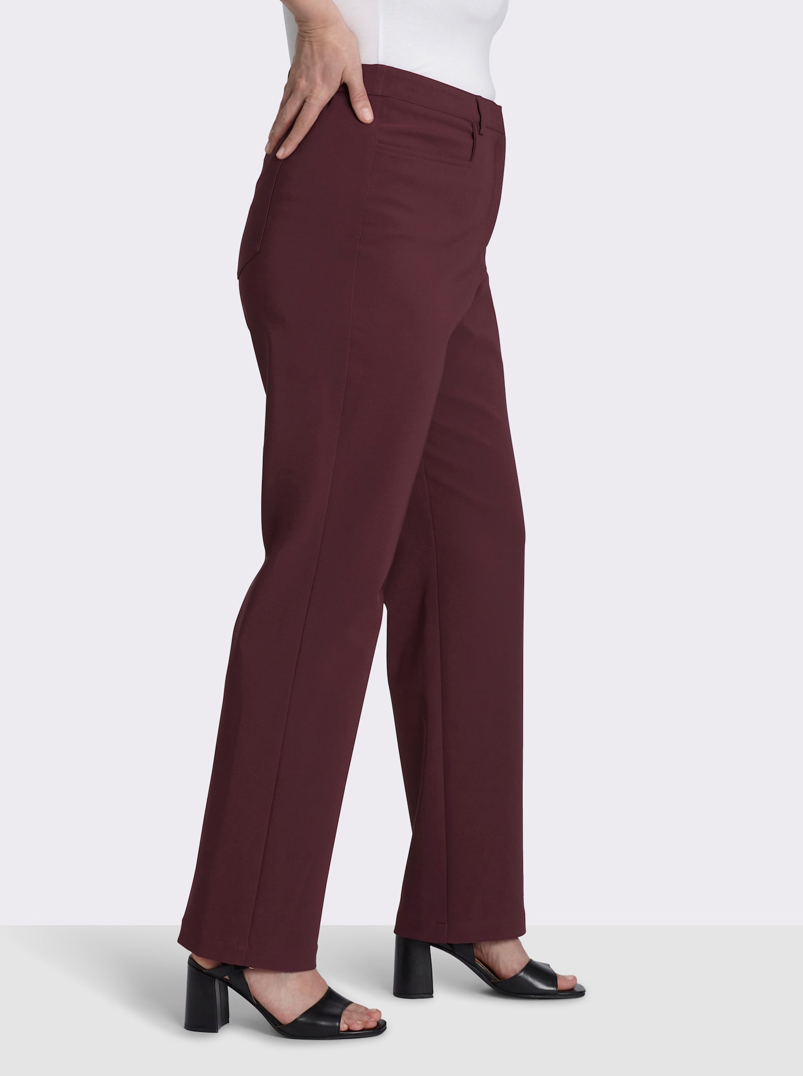 sheego Hose mit geradem Bein - burgund