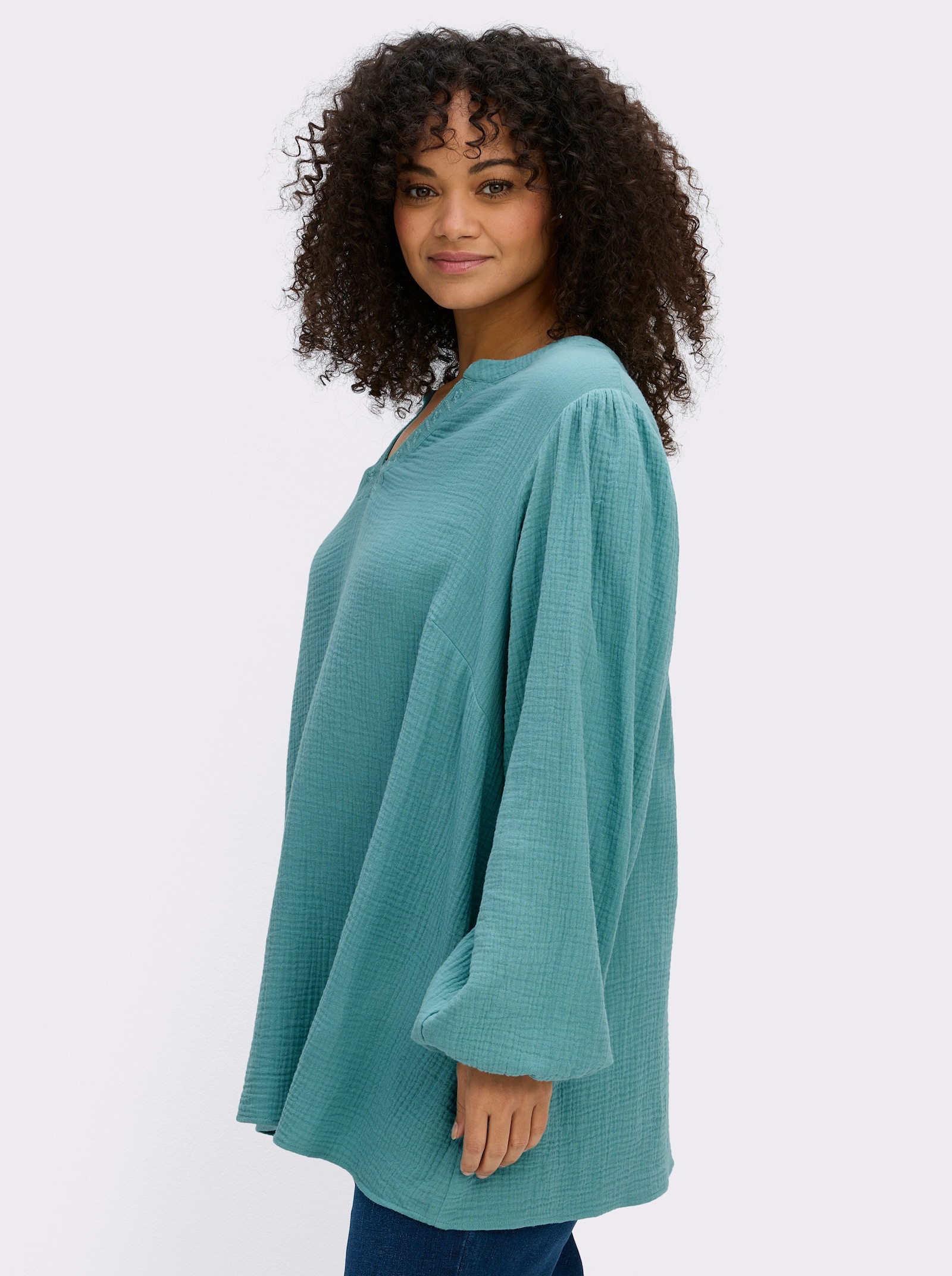 sheego Tuniek met ballonmouwen - oceaan