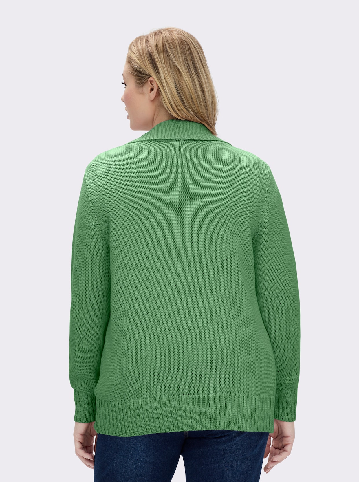 Strickjacke mit 2-Wege-Reißverschluss - apfel