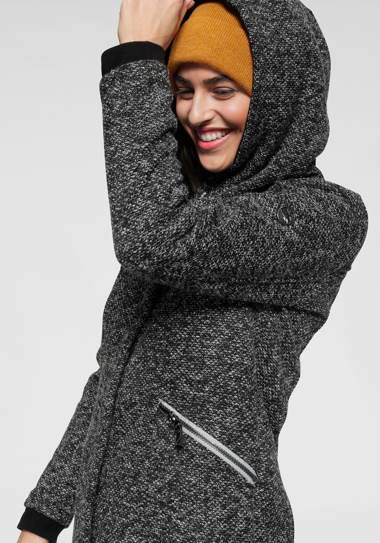 Strickmantel - anthrazit