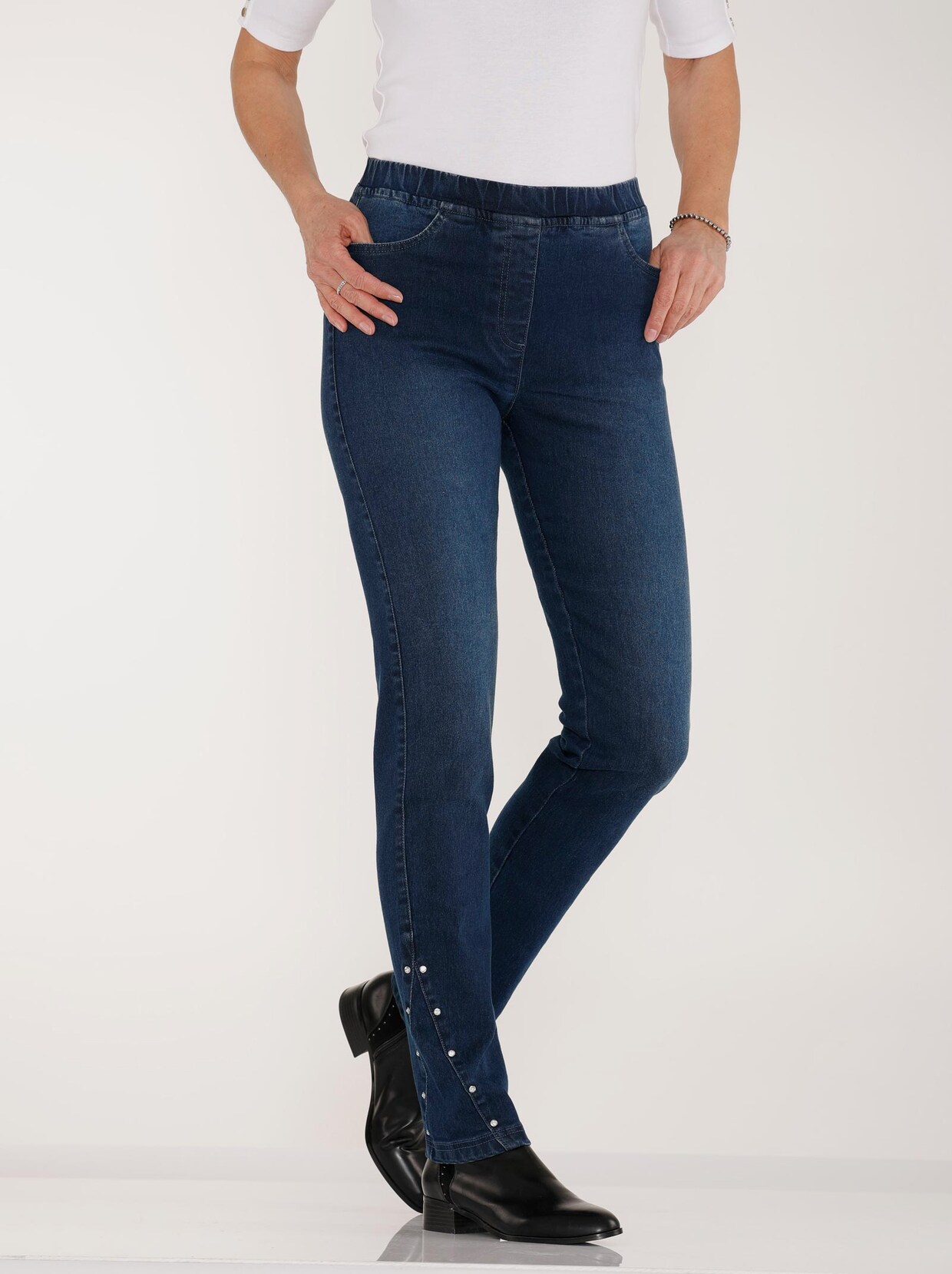 Schlupfjeans - blue-stone-washed