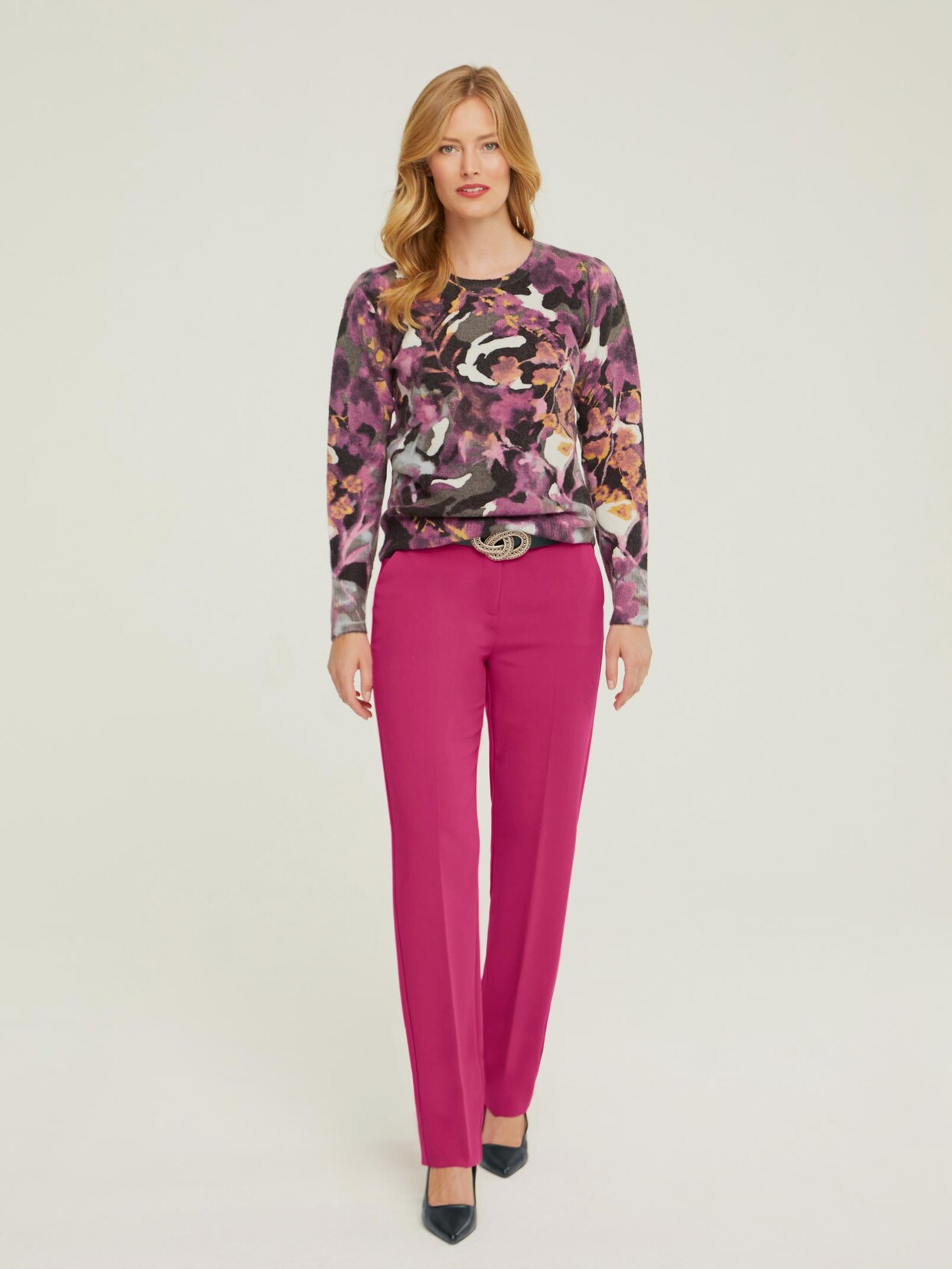 Ashley Brooke Druck-Pullover - bunt