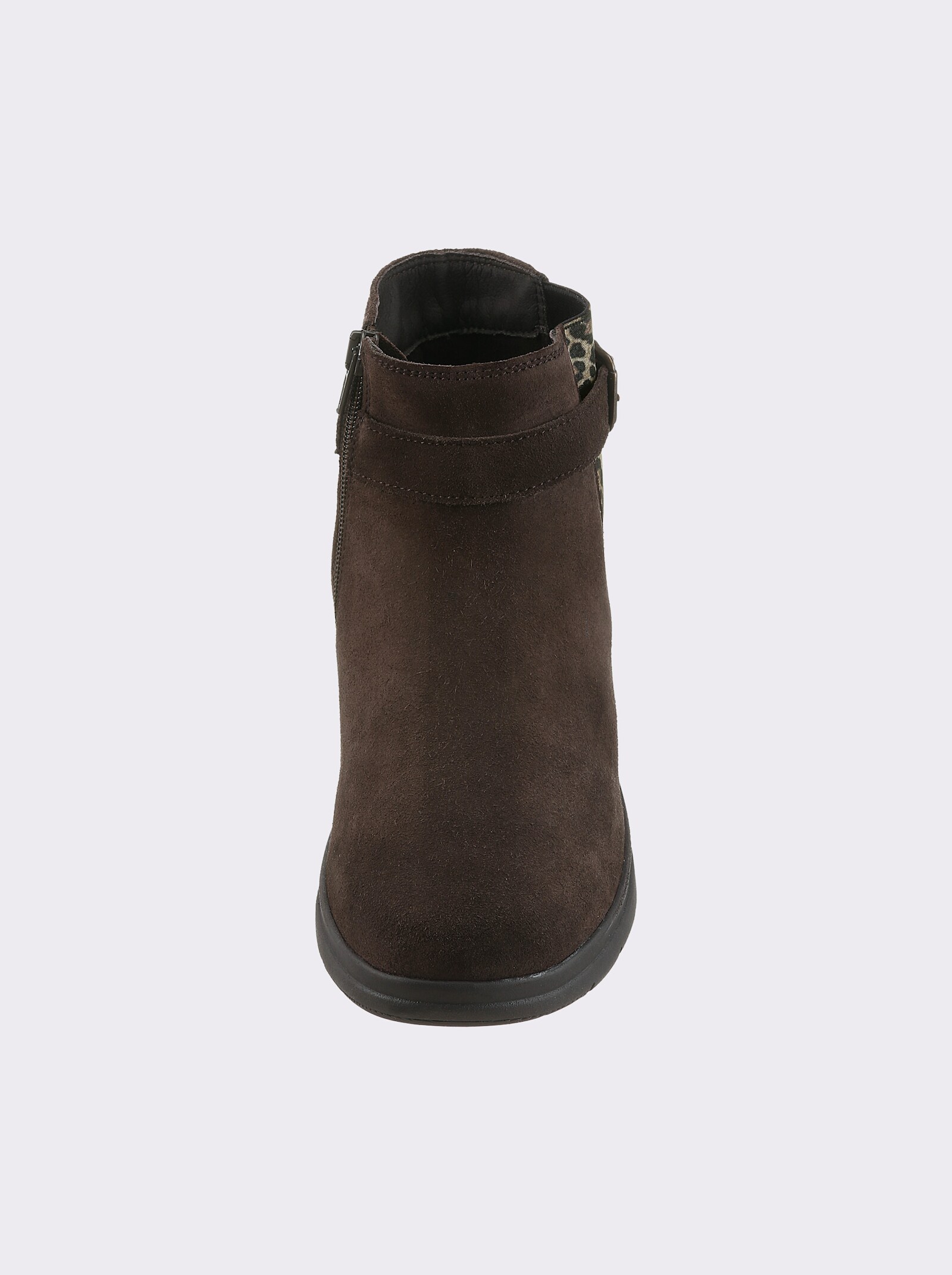 airsoft modern+ Stiefelette mit Einsatz im Leo-Dessin - schoko