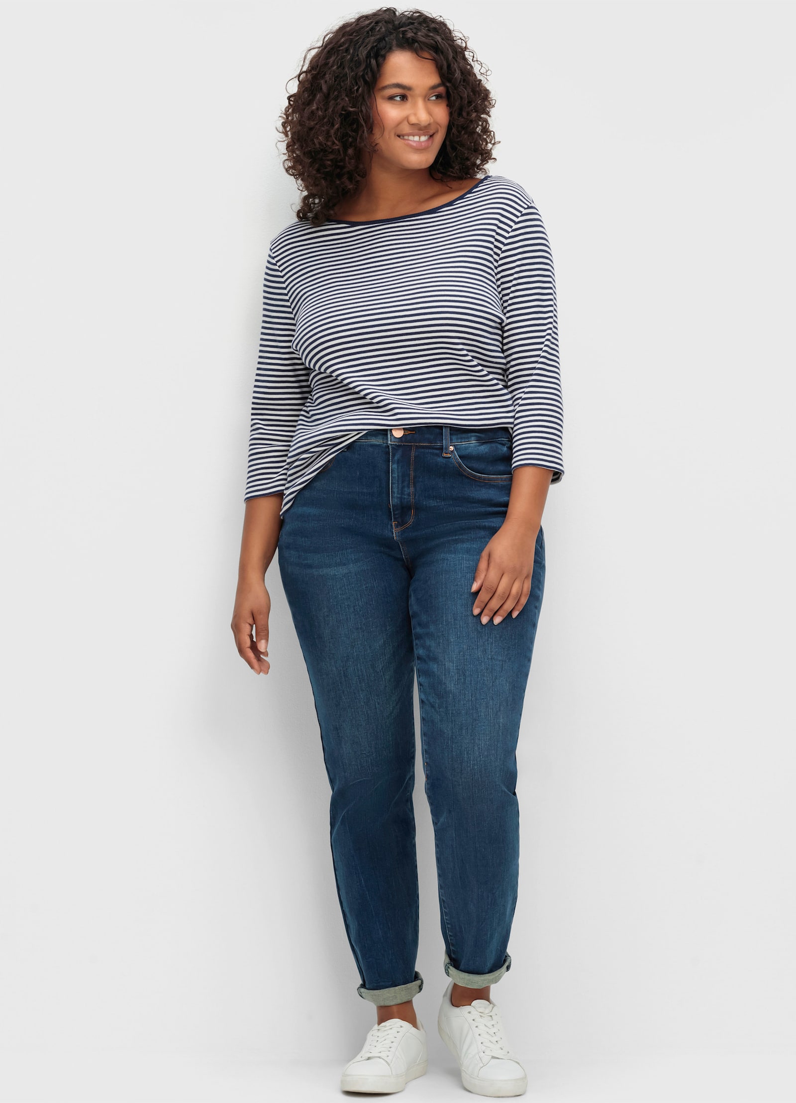 sheego Skinny jeans met bodyforming-effect - dark blue denim