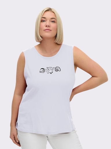 Shirttop mit Seitenschlitzen - weiß