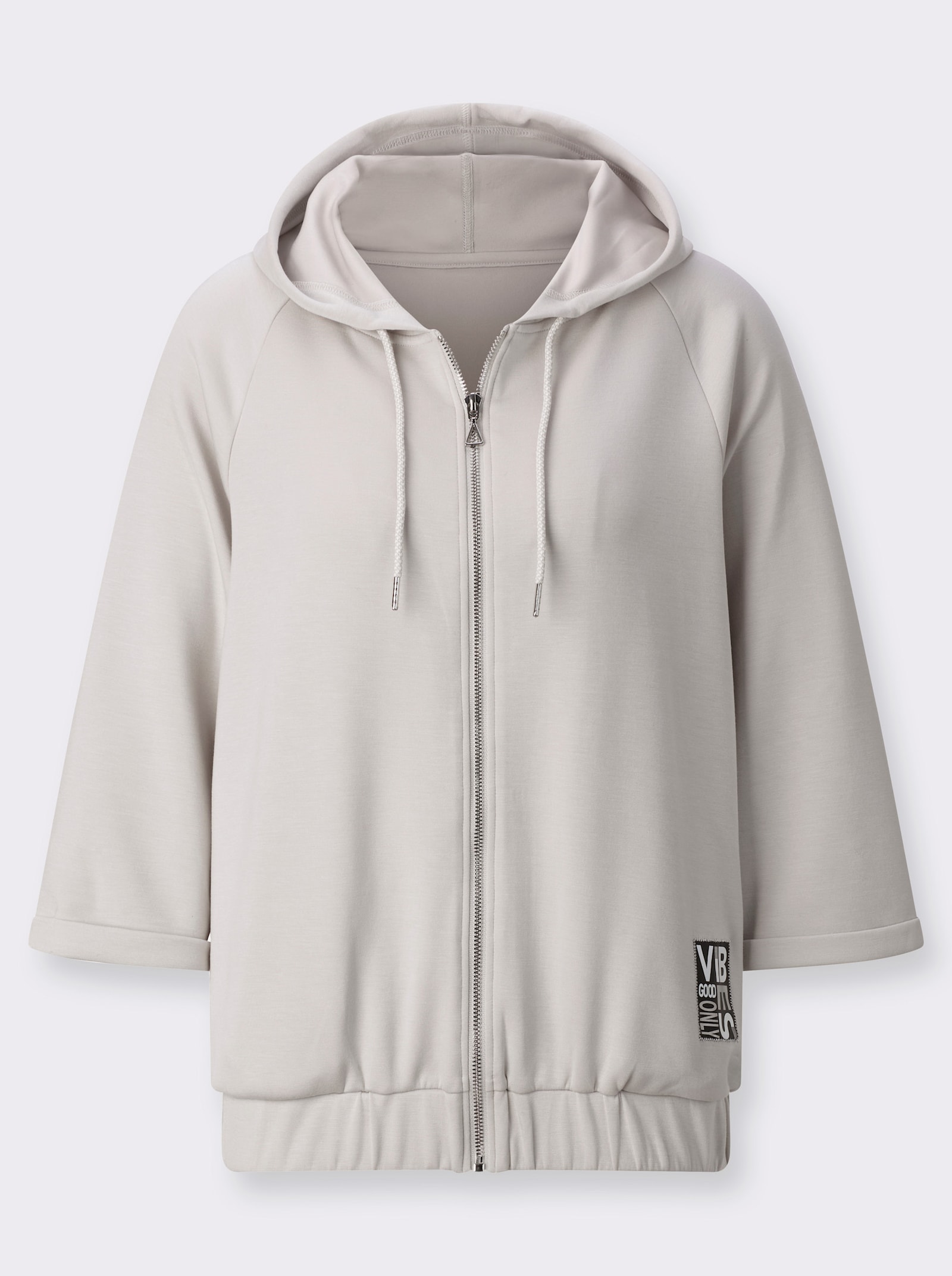 Shirtjasje met capuchon - lichtgrijs