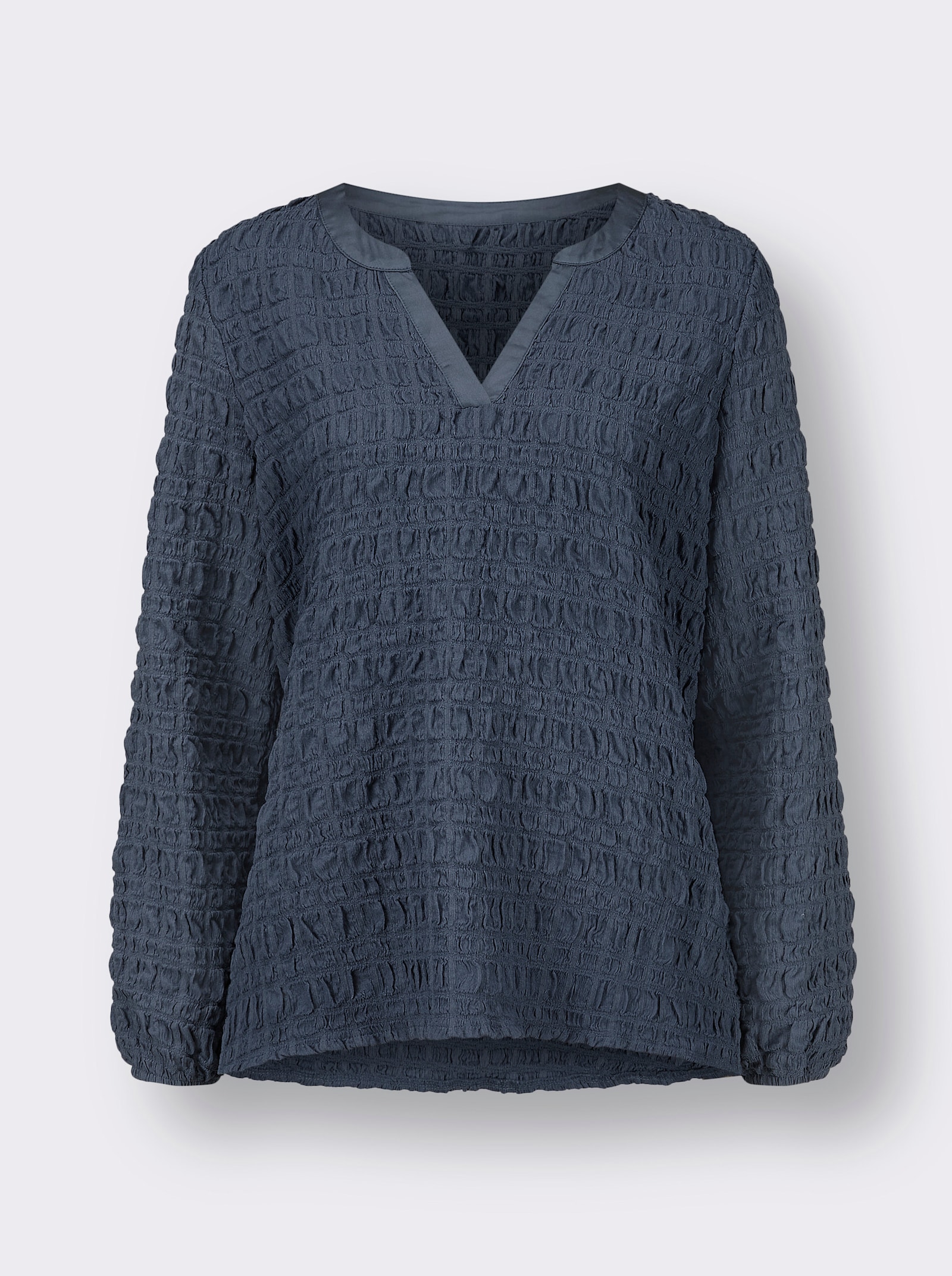 Karobluse in Struktur-Qualität - rauchblau