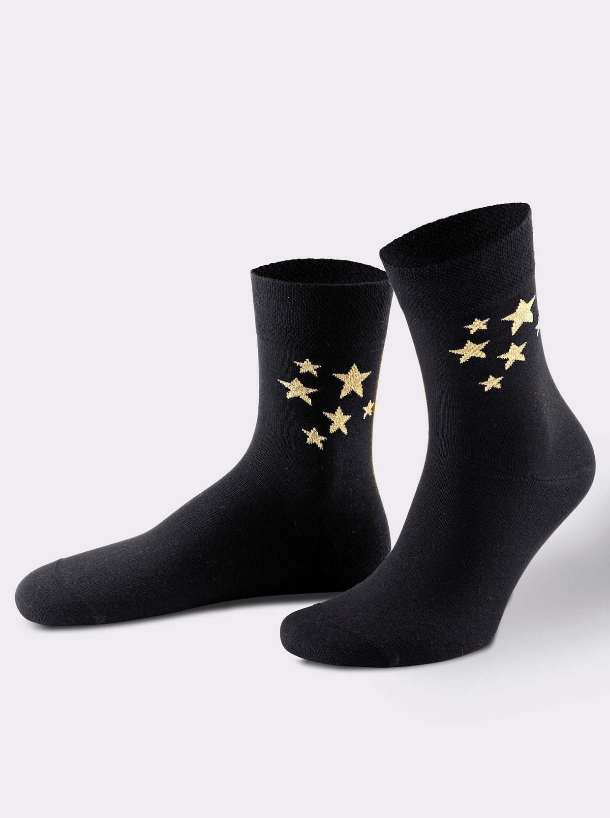wäschepur Damen-Socken - schwarz-goldfarben