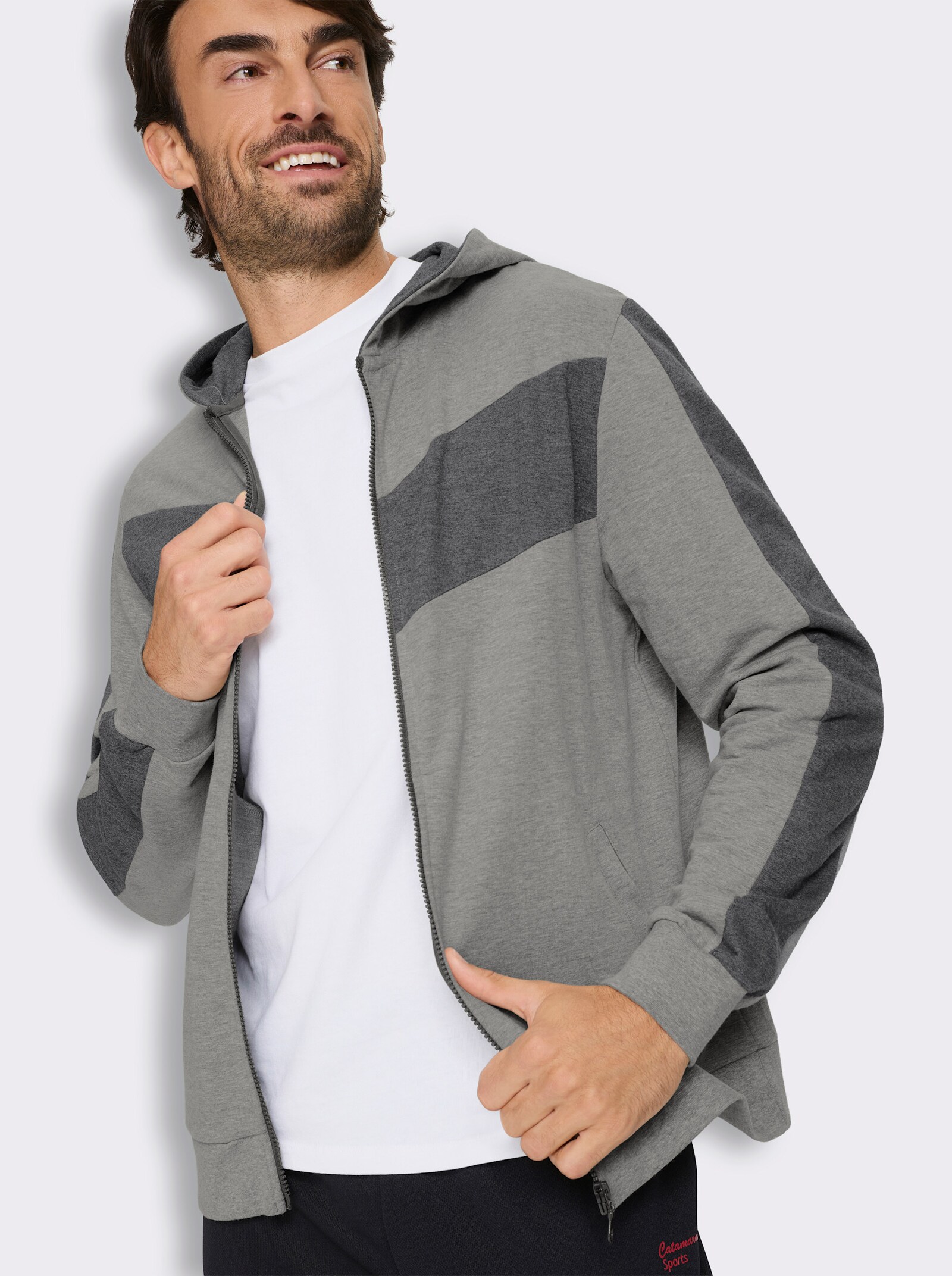 Catamaran Sports Sweatjacke mit Kapuze - grau-anthrazit-meliert