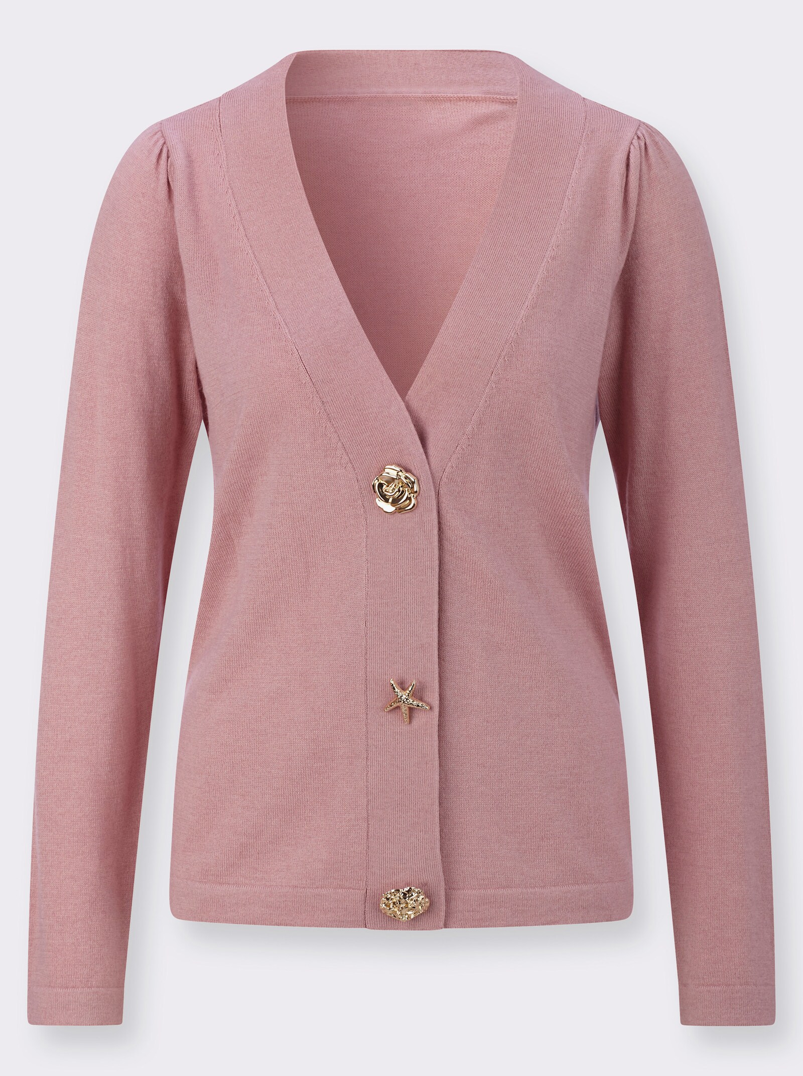 Cardigan mit Druckknöpfen - hortensie