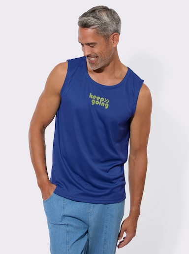 Achselshirt mit platziertem Schriftzug - royalblau