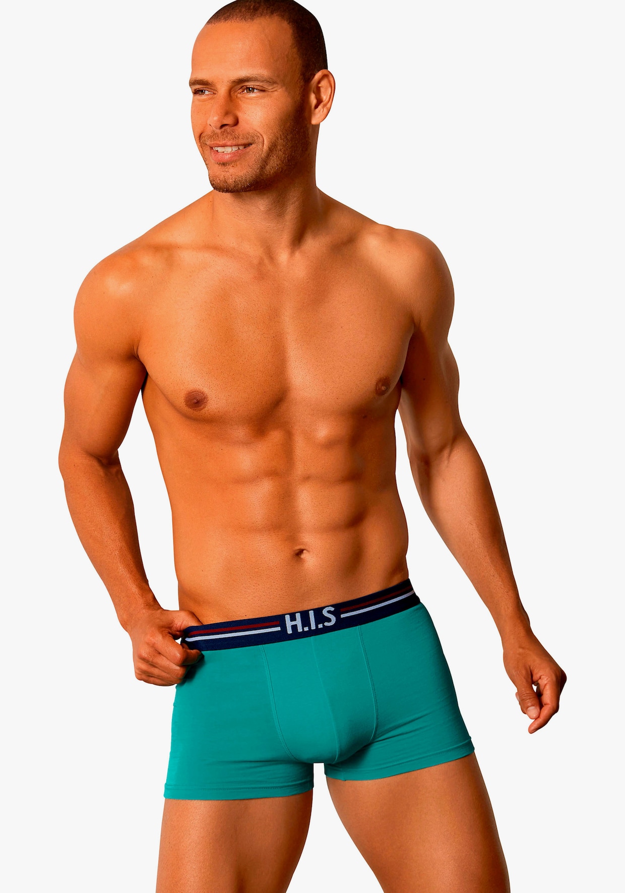 H.I.S Boxer - oranje, mint, navy, grijs gemêleerd, zwart