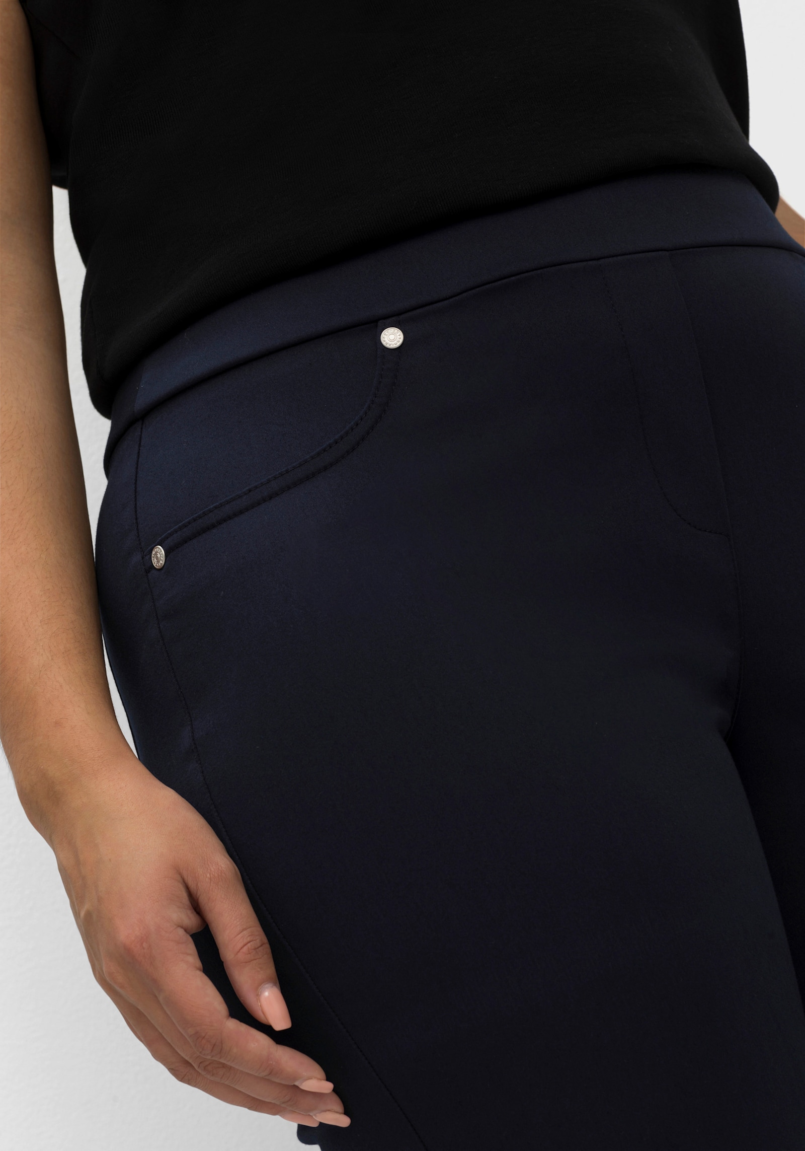 sheego 7/8-Hose mit Schlupfbund, schmale Form - nachtblau