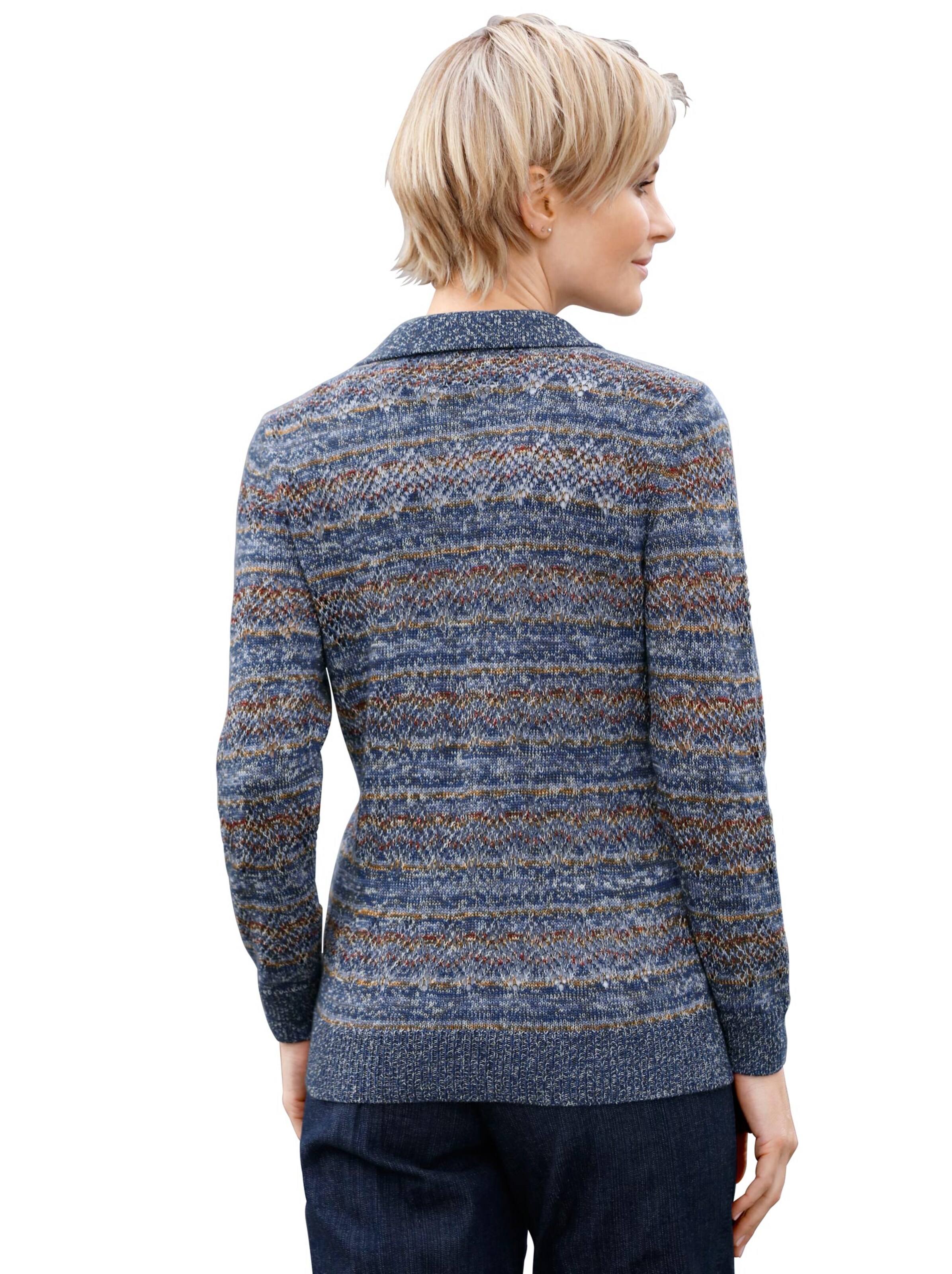 Collection L Pullover - blau-gemustert