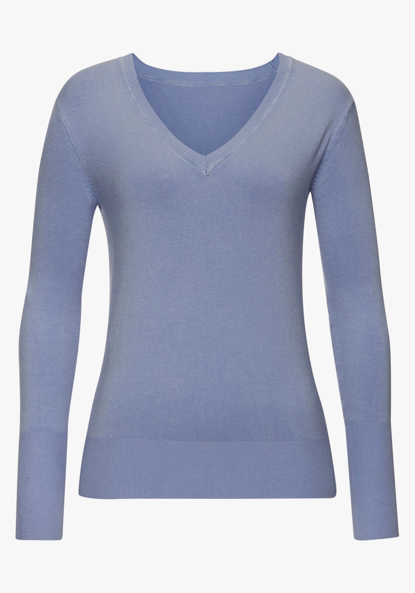 Vivance V-Ausschnitt-Pullover - hellblau
