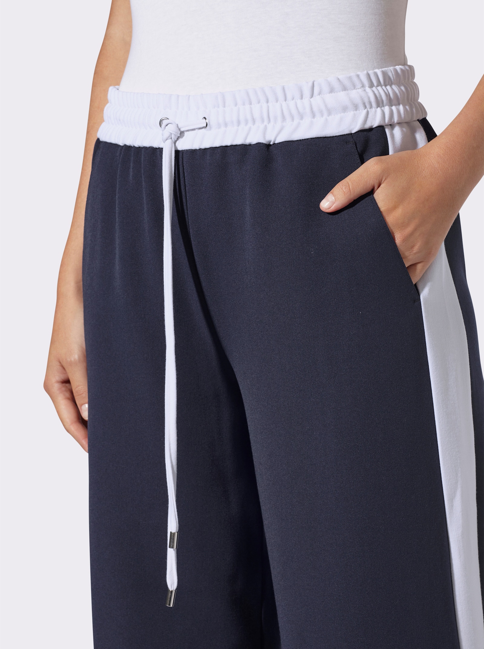 heine Webhose mit Galonstreifen - marine-weiß