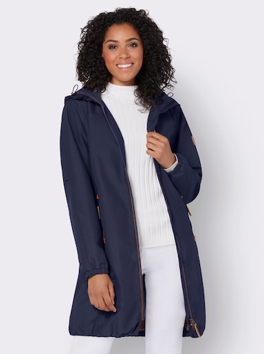 Kurzmantel mit Gummizug am Saum - marine