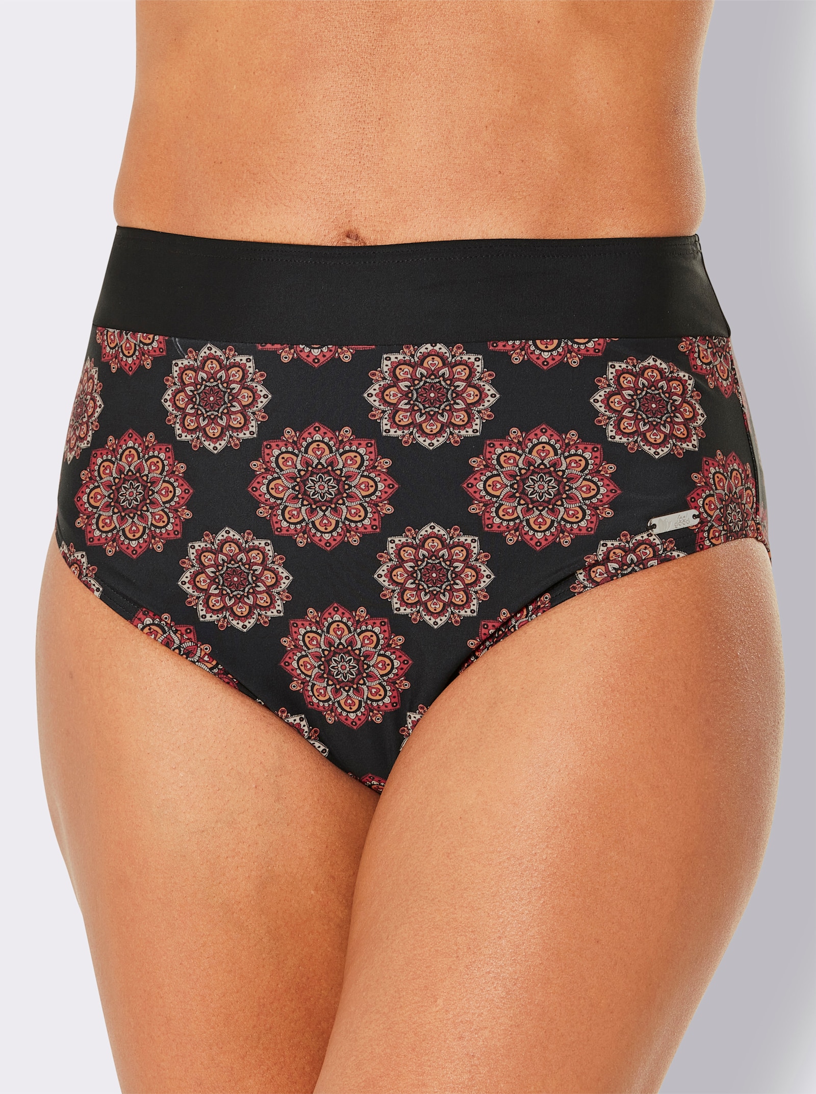 feel good Bikini-Slip im Druck-Dessin - schwarz-rot-bedruckt