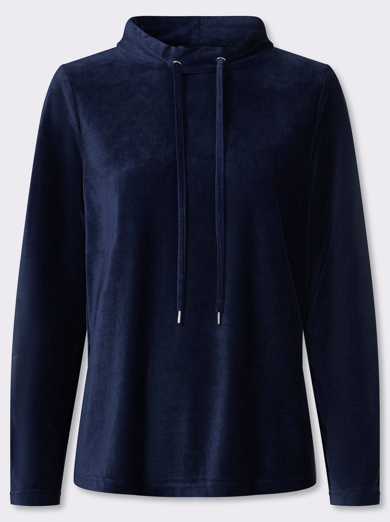 Shirt met lange mouwen van ribcord - marine