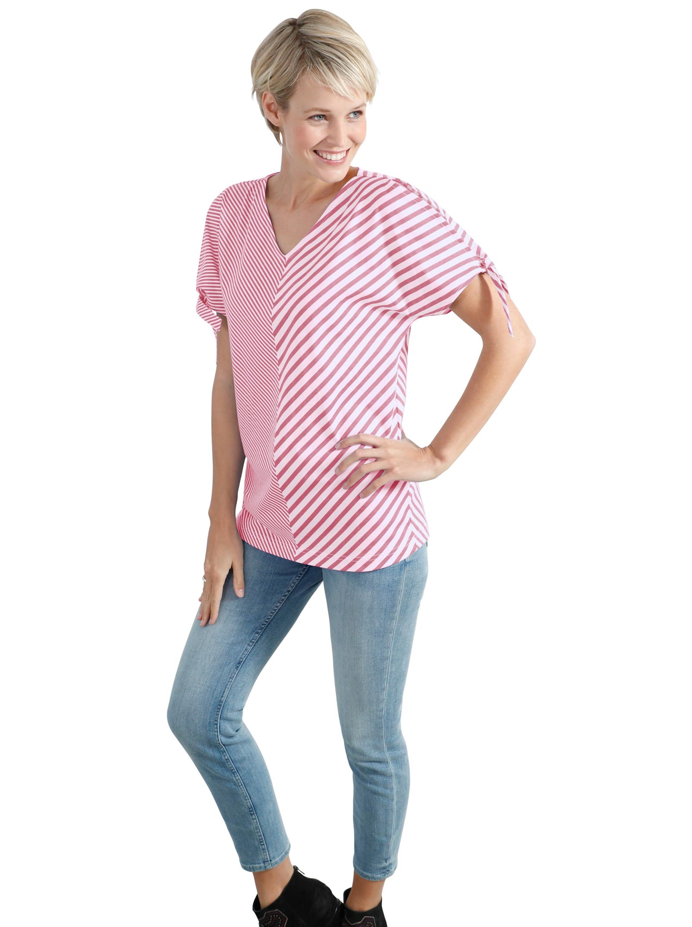 Shirt - altrosé-weiß