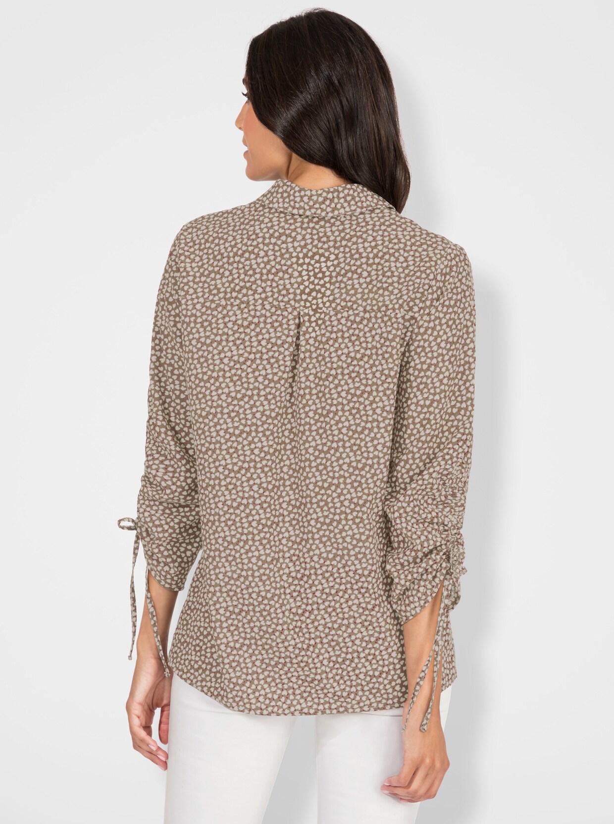 Schlupfbluse - beige-bedruckt