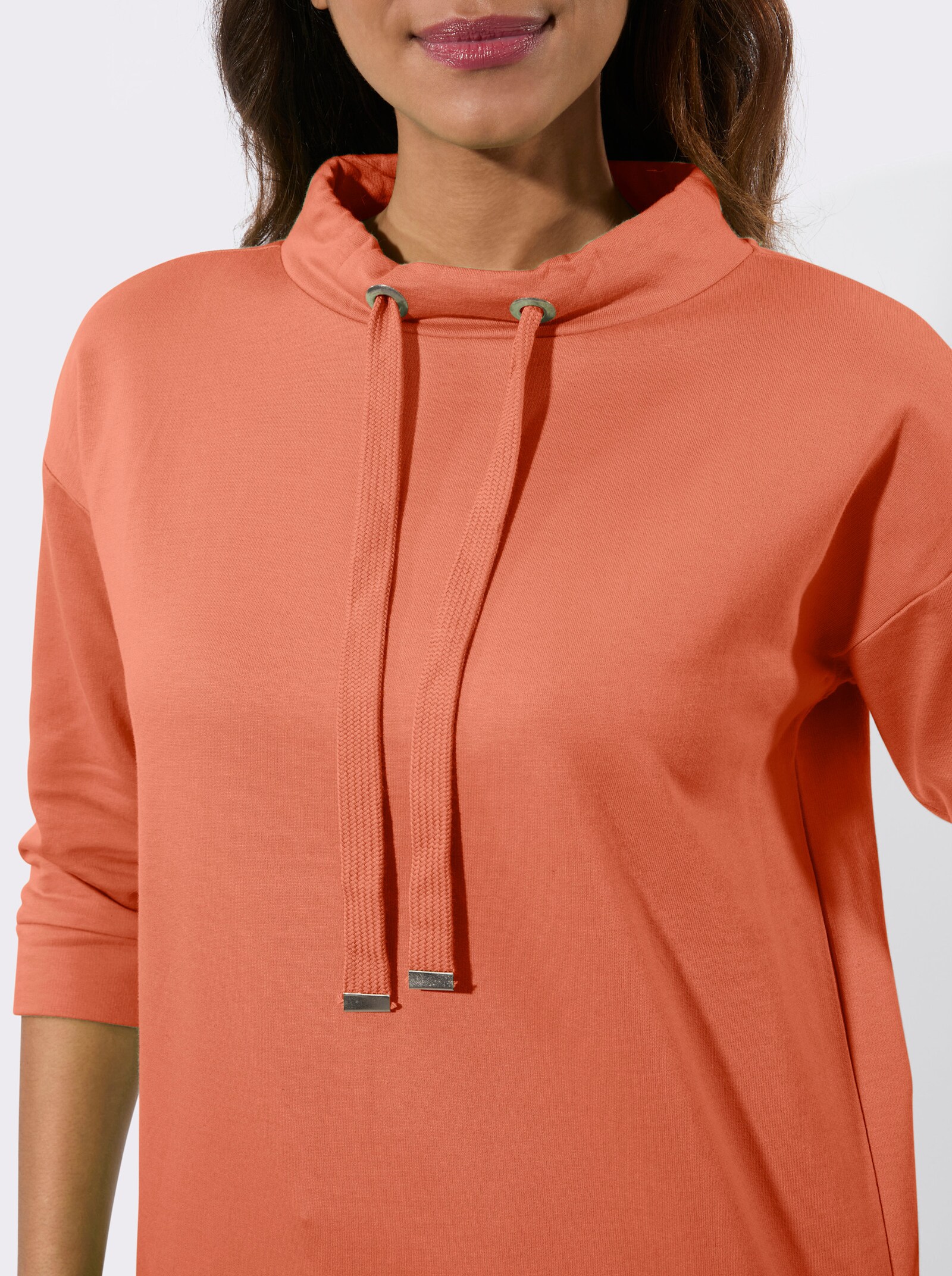 Sweatshirt mit überschnittenen Schultern - papaya