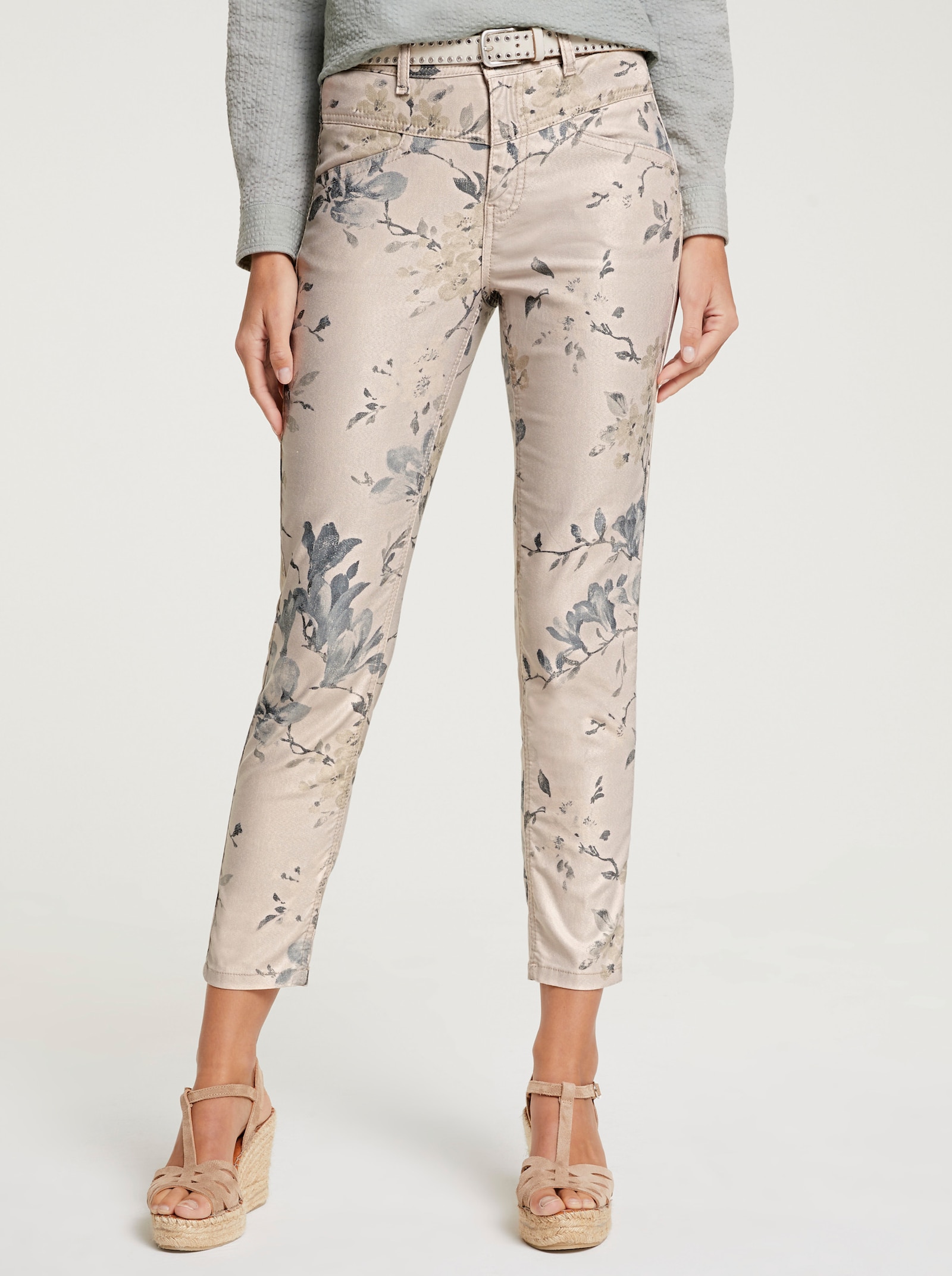 heine Pantalon imprimé avec motif floral - sable-jade