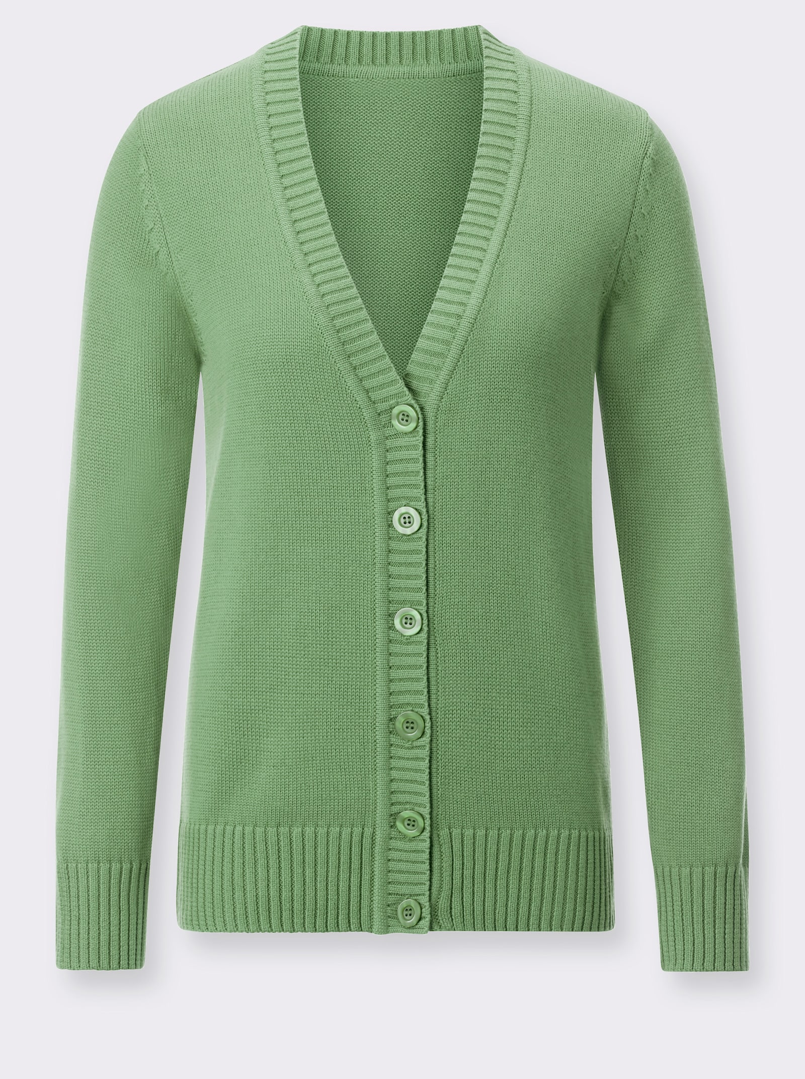Strickjacke mit farblich abgestimmten Knöpfen - apfel
