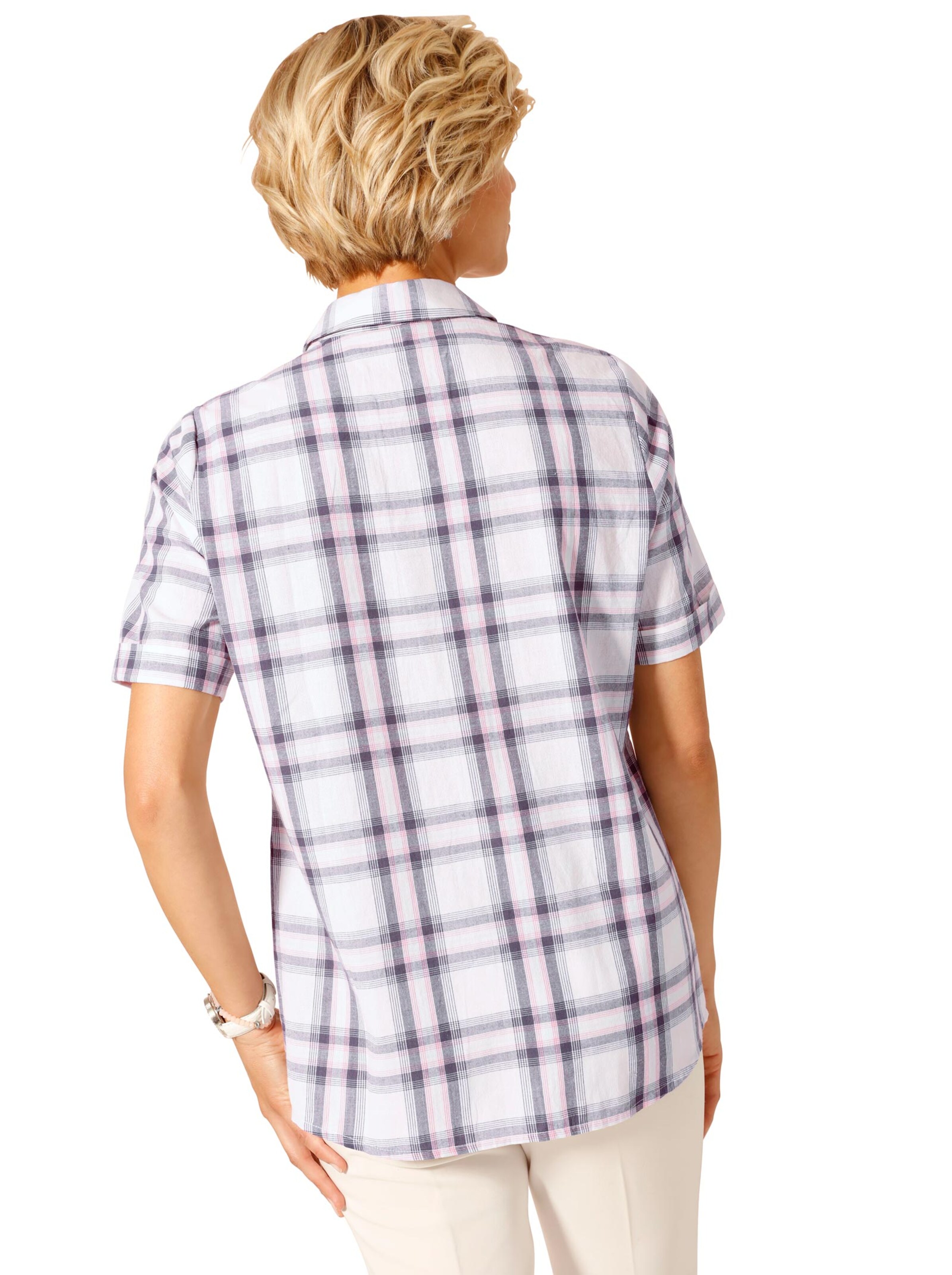 Bluse - flieder-kariert