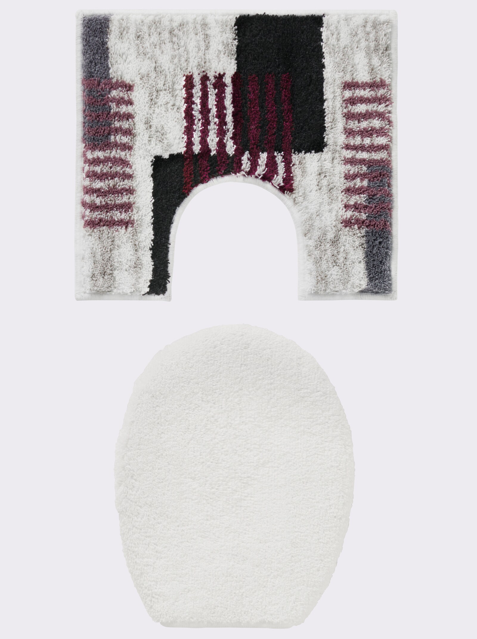 Grund Badematte - beere-ecru-gemustert