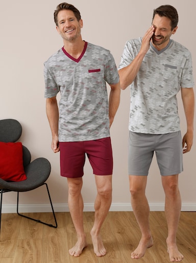 wäschepur men Shorty's - grijs + donkerrood