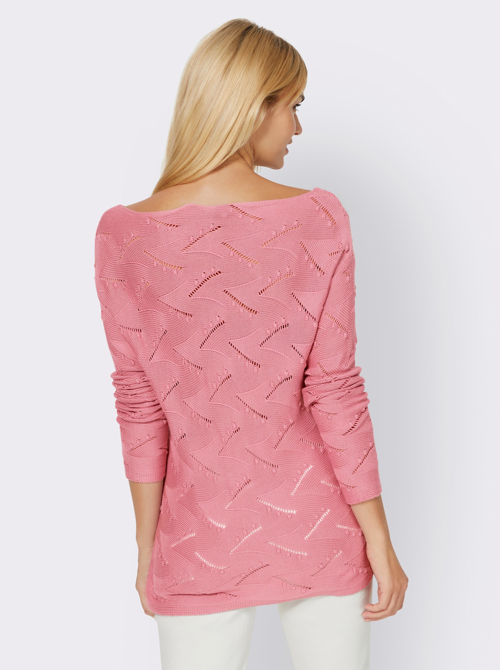 heine Ajourpullover , auch schulterfrei zu tragen - altrosa