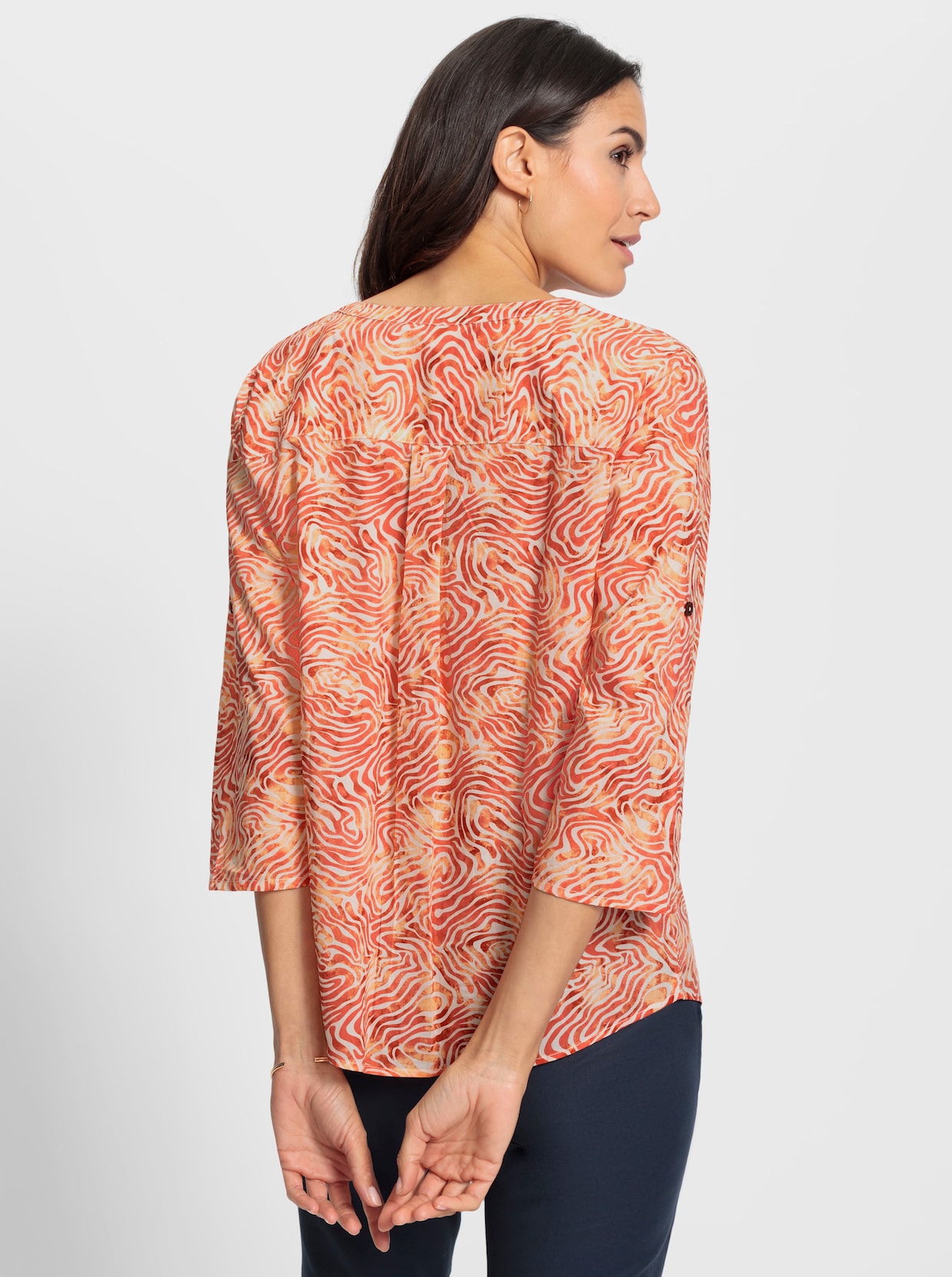 Blouse met print - ivoor/papaja bedrukt